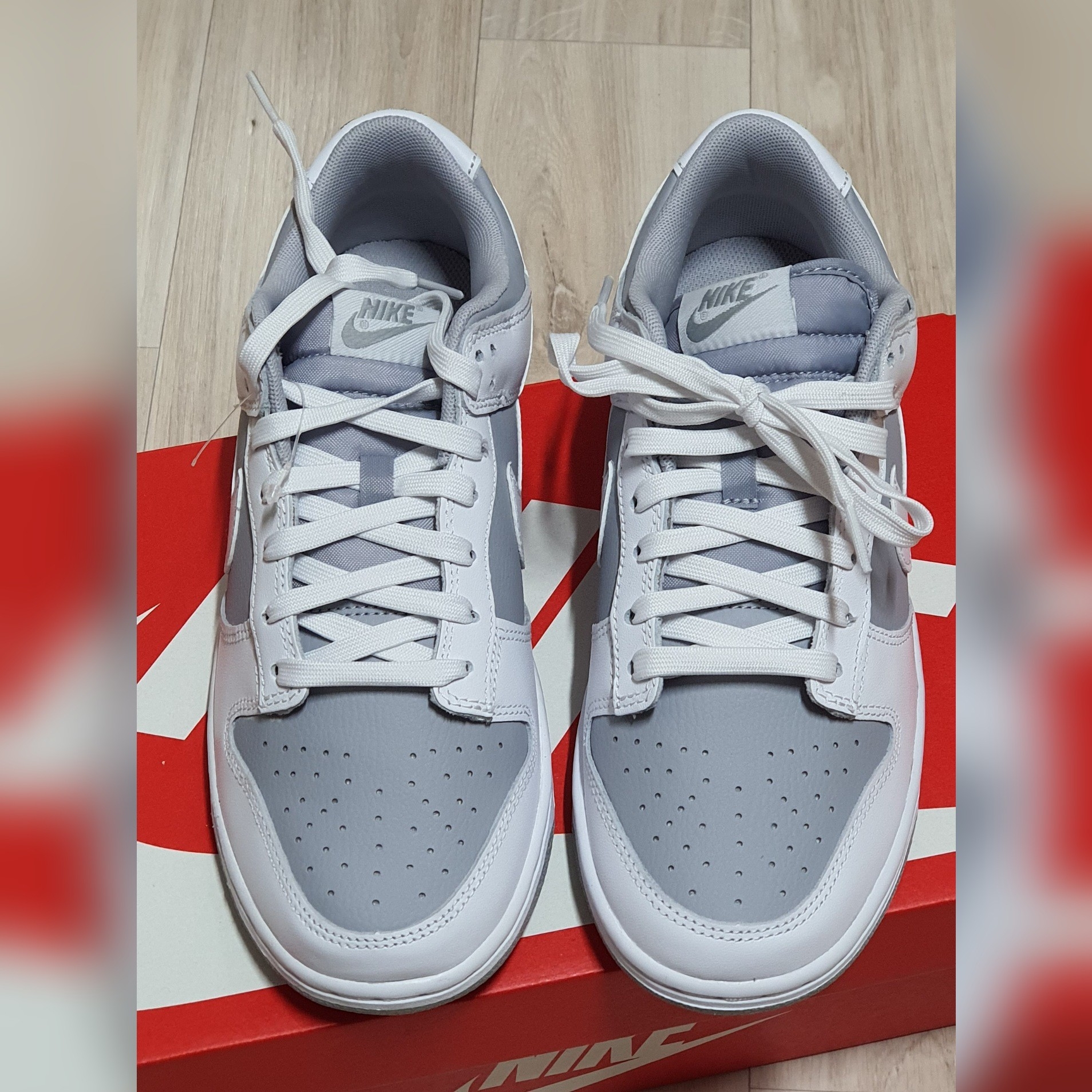 Nike Dunk Low Retro White Neutral Grey 착용 스타일 - 1