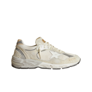 (W) Golden Goose Mesh and Suede Leather Dad-Star Sneakers White Beige
