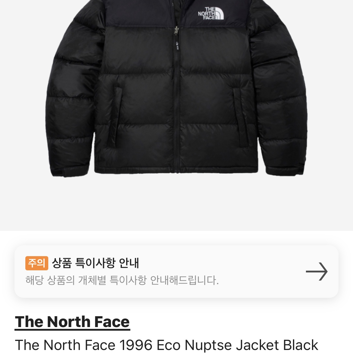 The North Face 1996 Eco Nuptse Jacket Black 착용 스타일