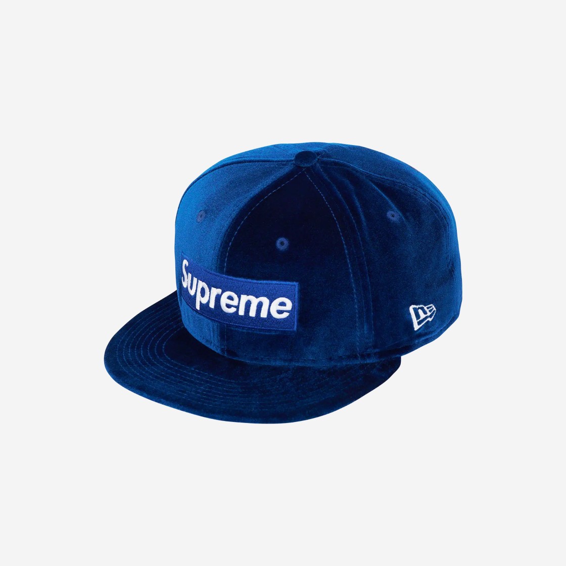 Supreme New Era Velour Box Logo Navy - 22FW 상세 이미지 2