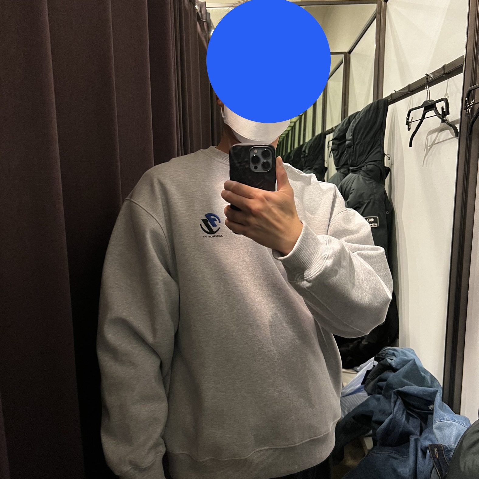 Zara x Ader Error Oversize Sweatshirt Grey 착용 스타일 - 1