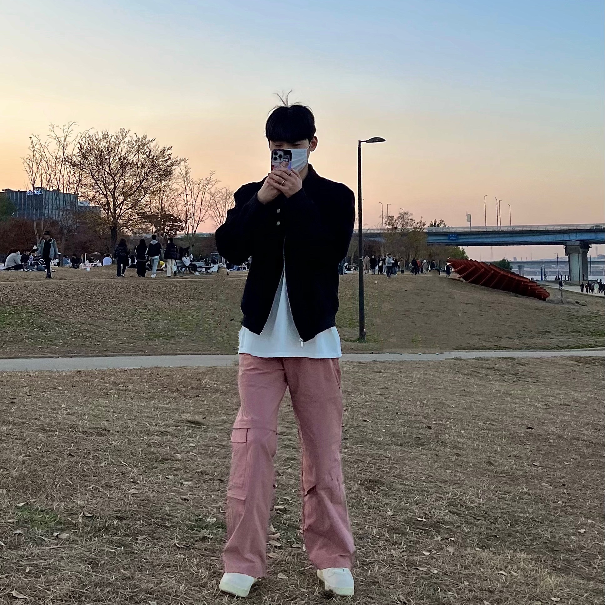 Undermycar Gaudin Alpaca Shoulder Wool Blouson Moonless Night - 22SS, Nike x Stussy Air Force 1 '07 Mid SP Fossil 착용 스타일 - 3