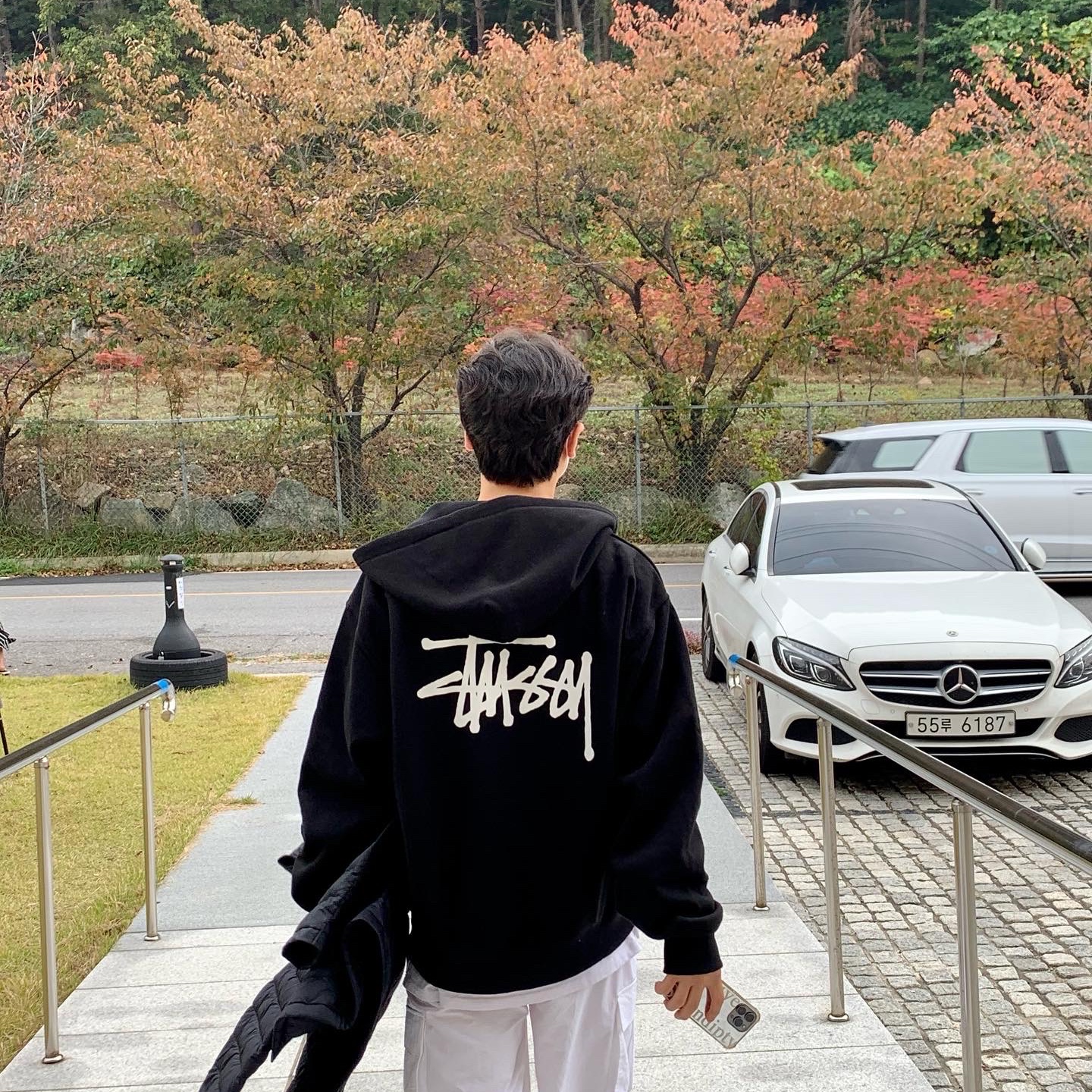 Stussy Basic Stussy Hoodie Black 2022 착용 스타일