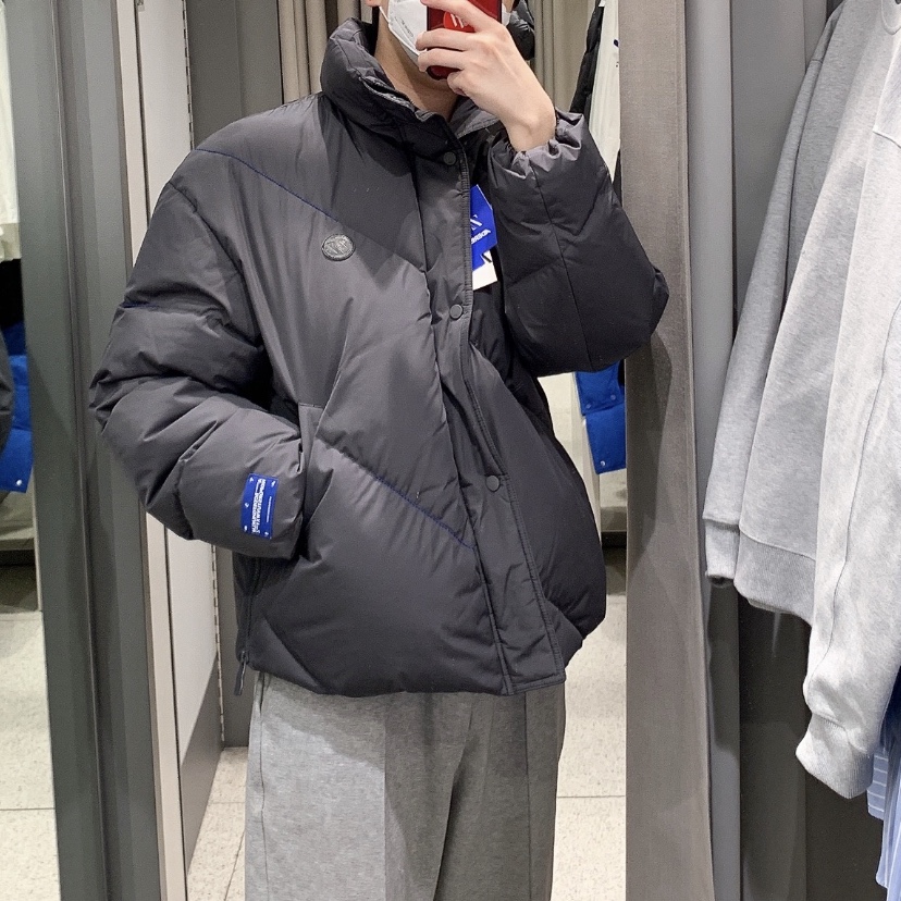 Zara x Ader Error Oversize Puffer Jacket Grey 착용 스타일