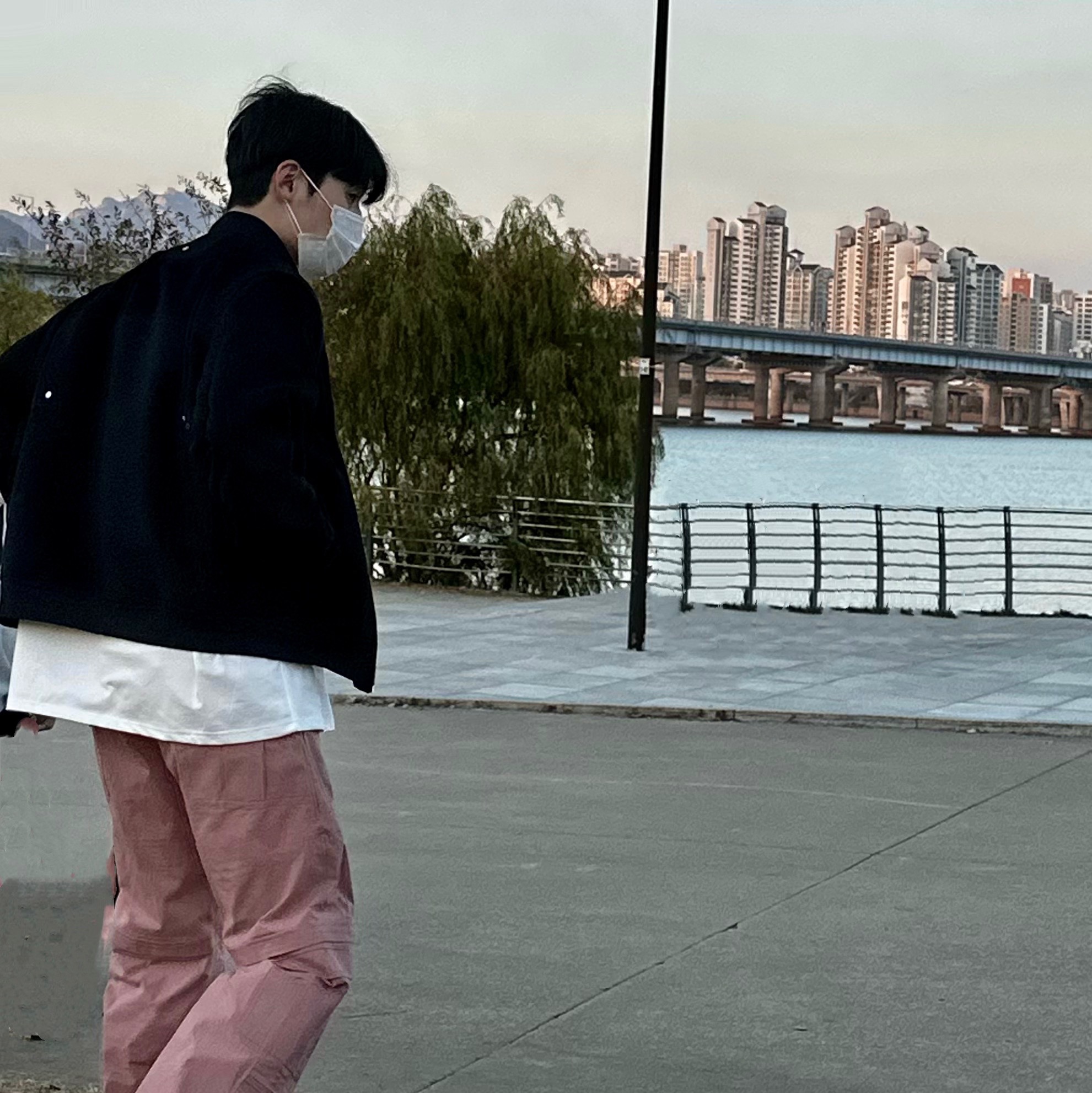 Undermycar Gaudin Alpaca Shoulder Wool Blouson Moonless Night - 22SS, Nike x Stussy Air Force 1 '07 Mid SP Fossil 착용 스타일 - 4