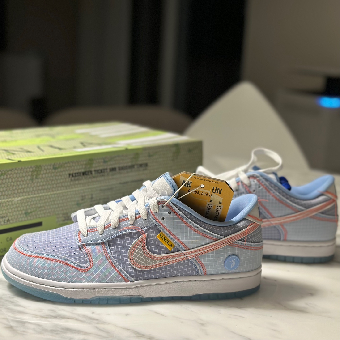 Nike x Union Dunk Low Passport Pack Argon 착용 스타일 - 3