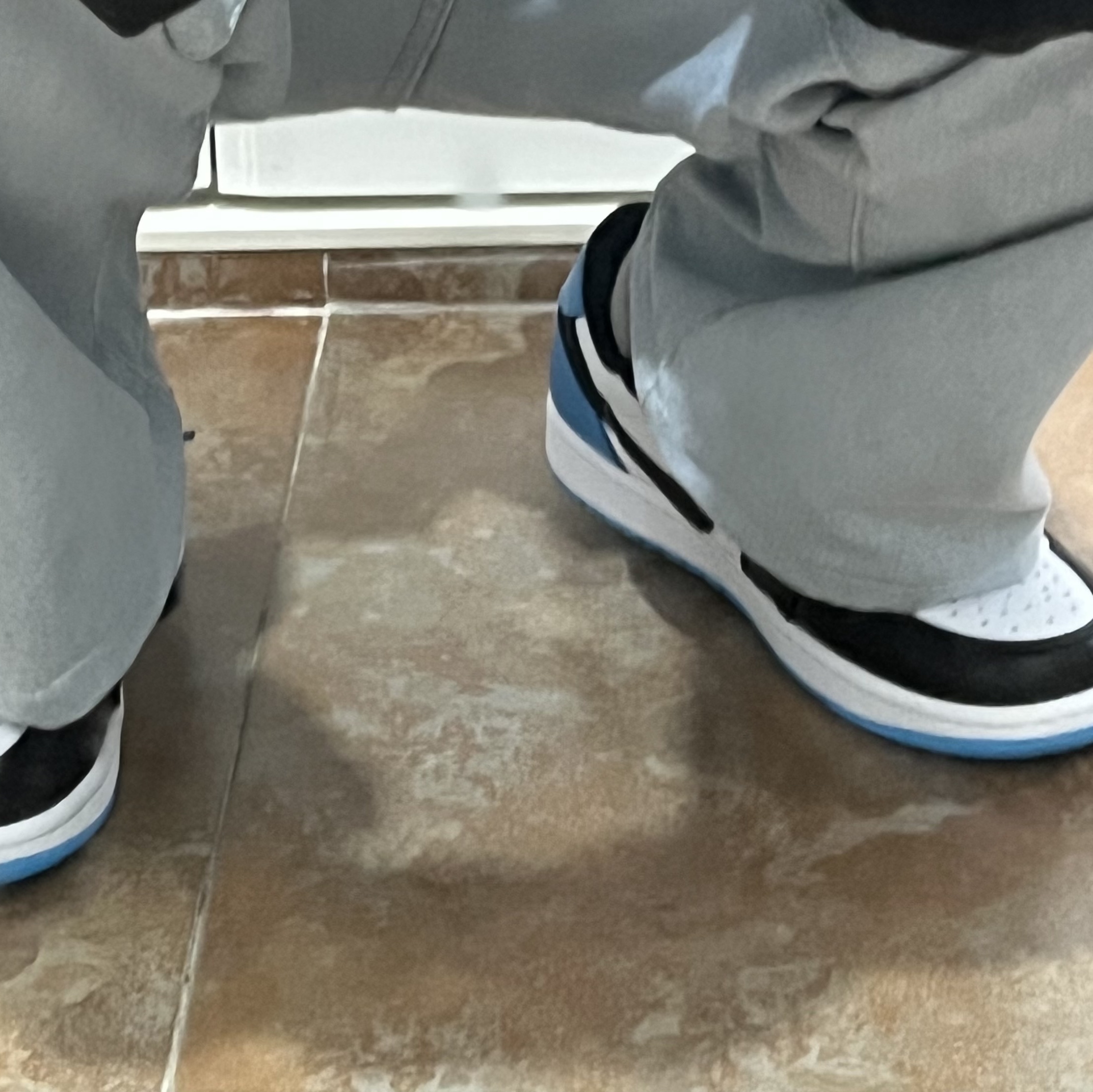 Jordan 1 Retro Low OG Black and Dark Powder Blue 착용 스타일