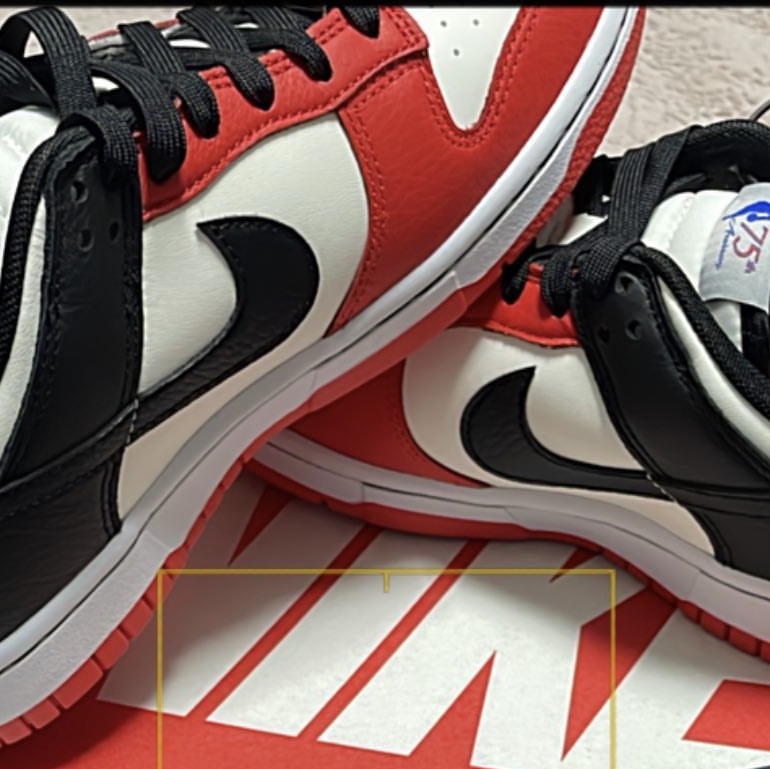 Nike x NBA Dunk Low Retro EMB Black and Chile Red 착용 스타일 - 1