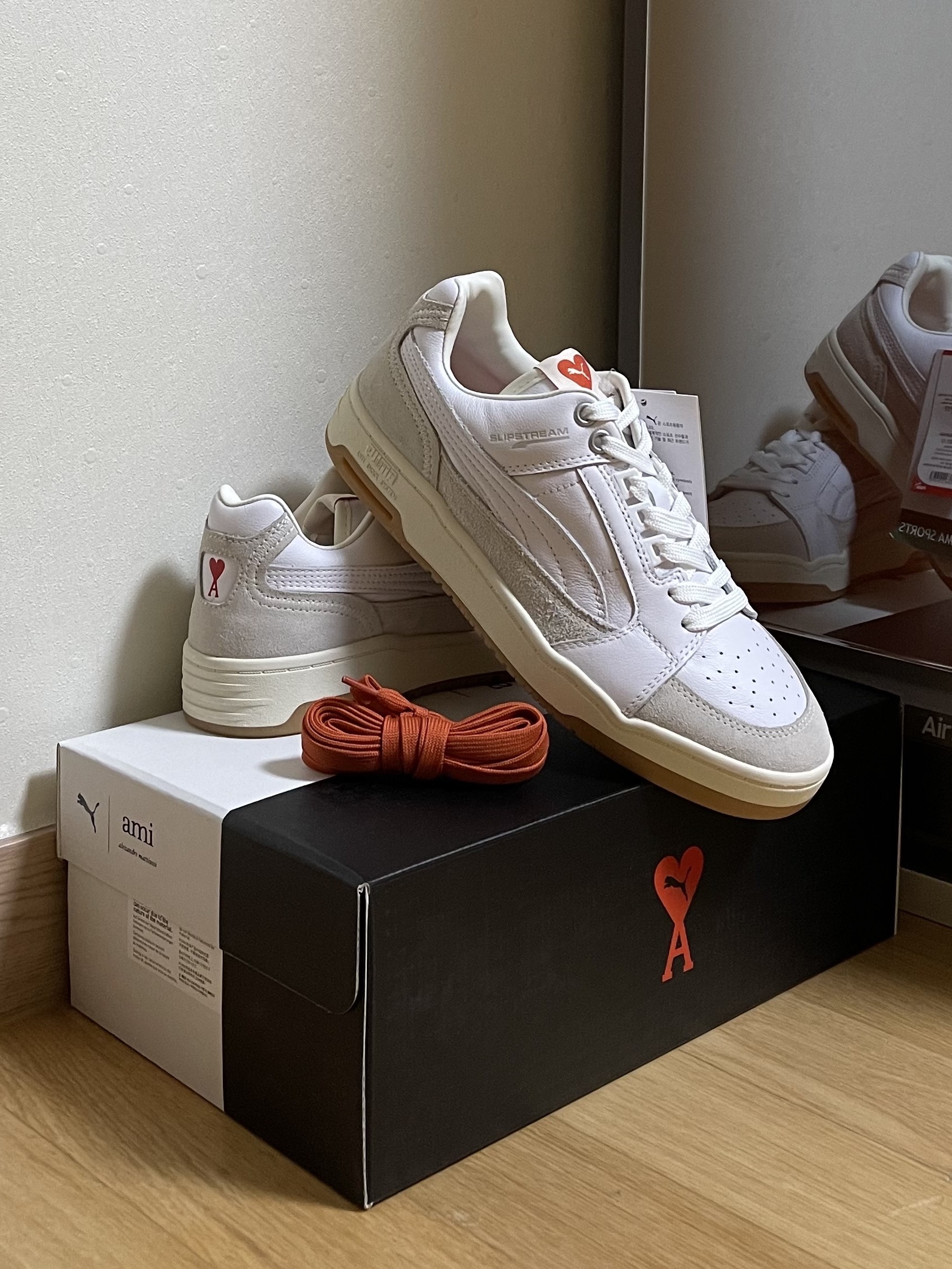 Puma x AMI Slipstream Low White Pristine 착용 스타일