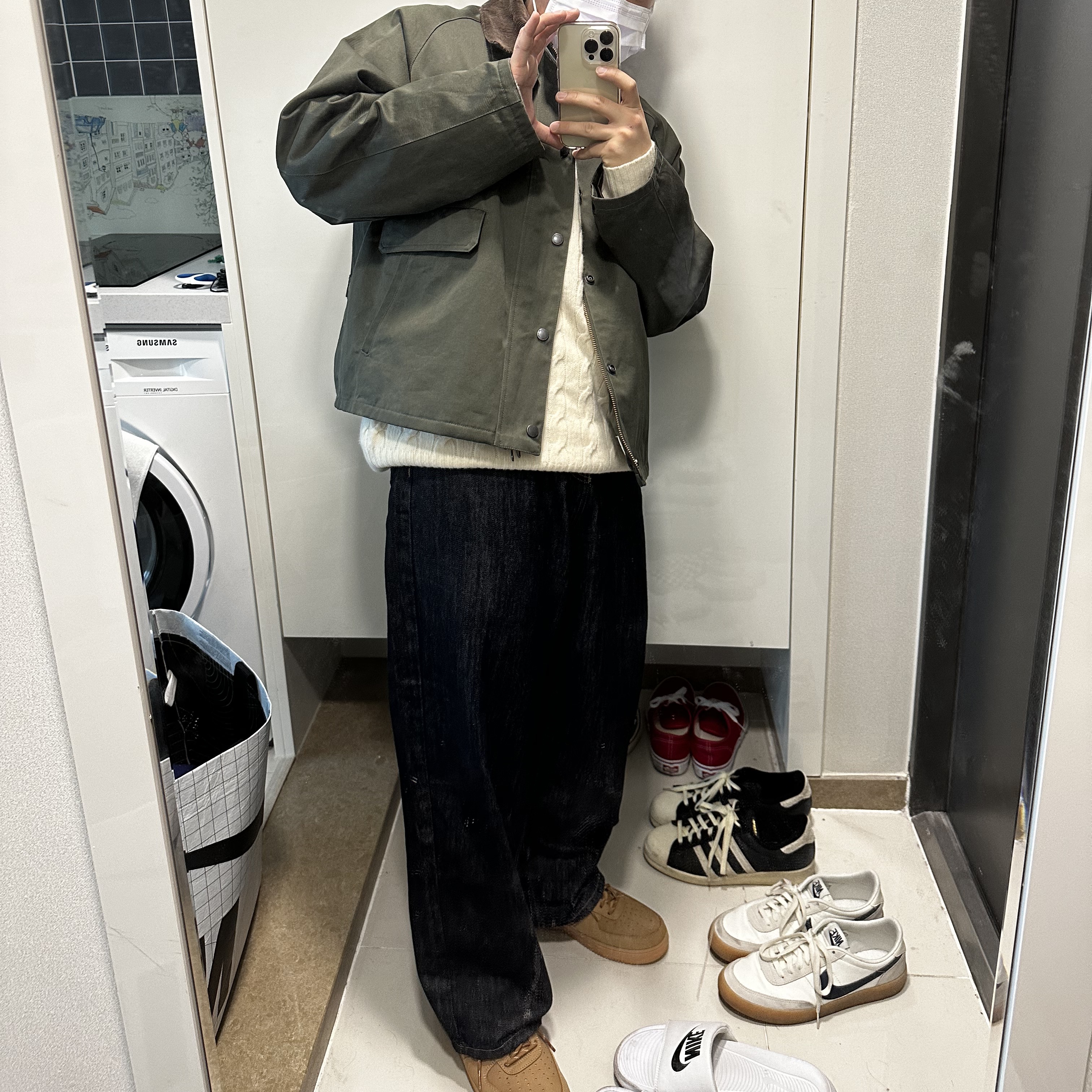 Nike Air Force 1 '07 WB Flax 착용 스타일 - 2