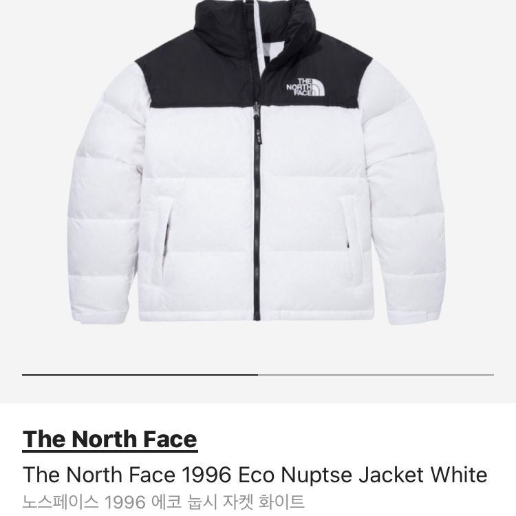 The North Face 1996 Eco Nuptse Jacket White 착용 스타일