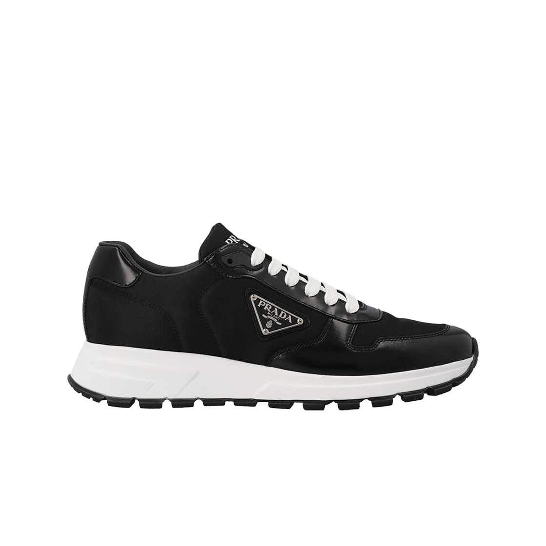 프라다 프락스-01 리나일론 & 브러쉬드 레더 스니커즈 블랙 화이트(Prada PRAX-01 Re-Nylon & Brushed Leather Sneakers Black White)