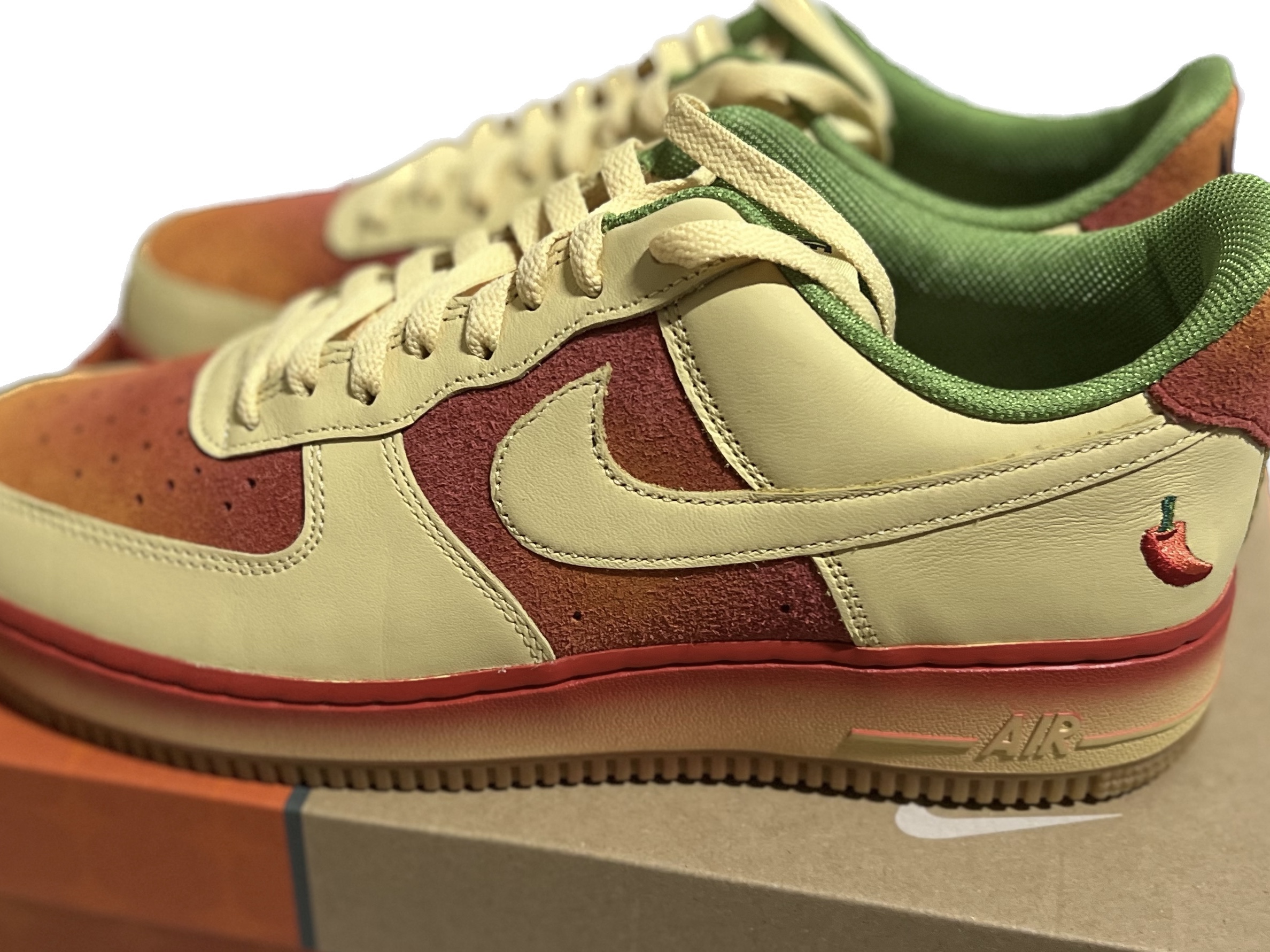 Nike Air Force 1 '07 Lemon Wash University Red 착용 스타일 - 1