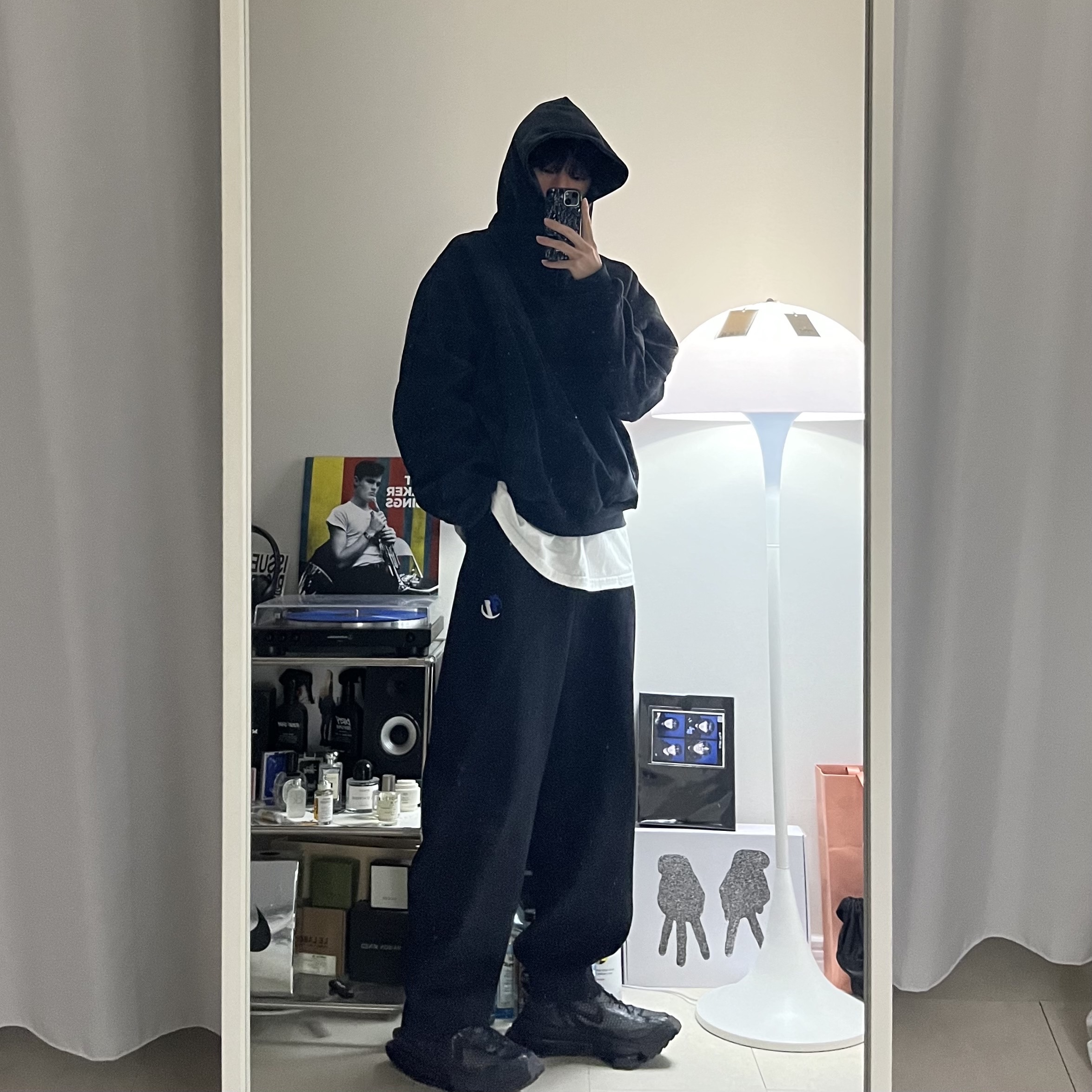 Zara x Ader Error Jogger Pants Black, Nike x Matthew M Williams Zoom 004 Triple Black 착용 스타일 - 2