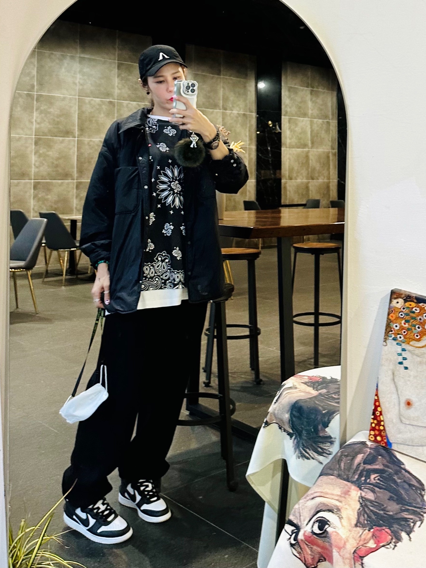 Nike x Ambush Dunk High Black, Supreme Small Box T-Shirt Black Bandana - 21SS 착용 스타일 - 1