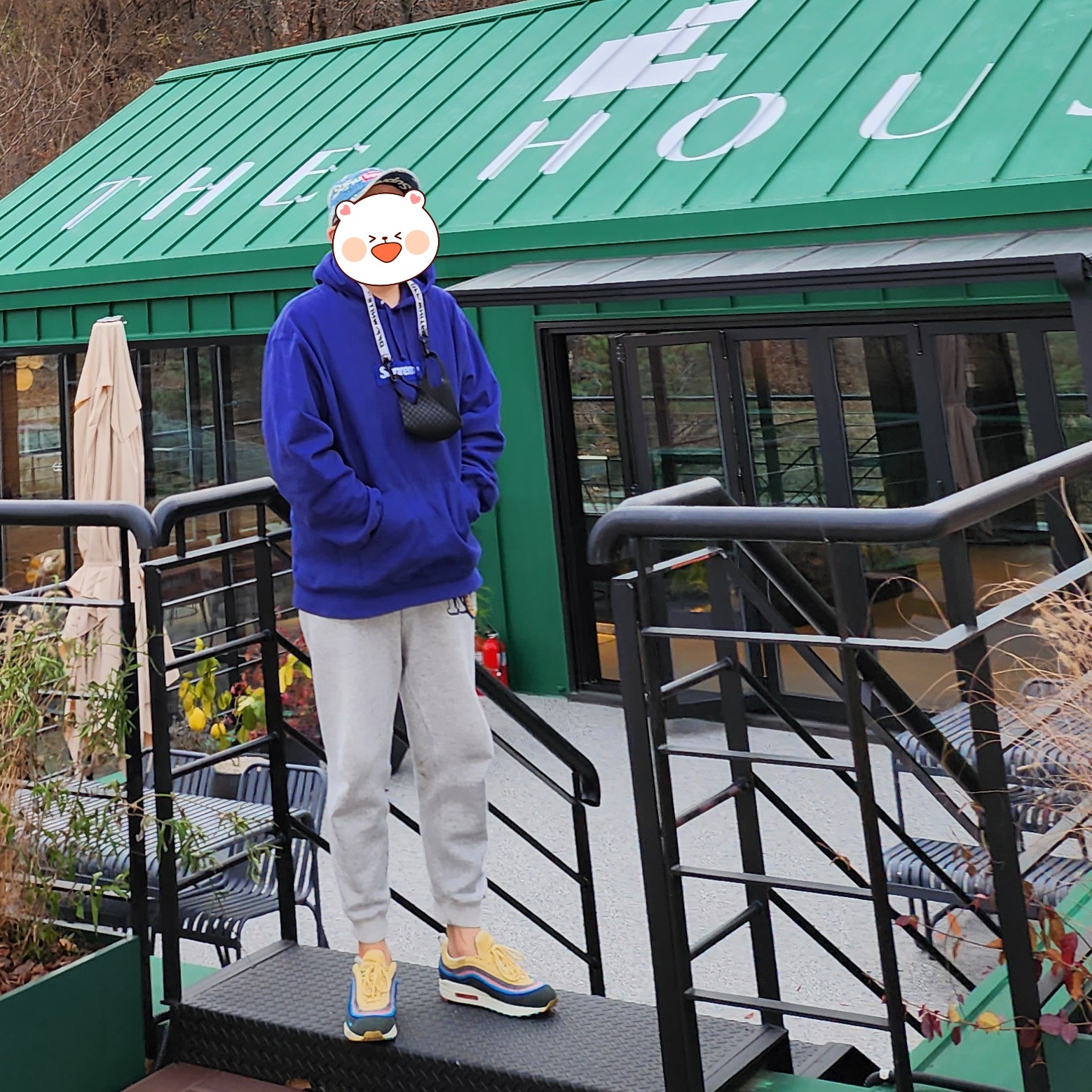 Nike x Sean Wotherspoon Air Max 1/97, Supreme Box Logo Hooded Sweatshirt Washed Navy - 21FW 착용 스타일