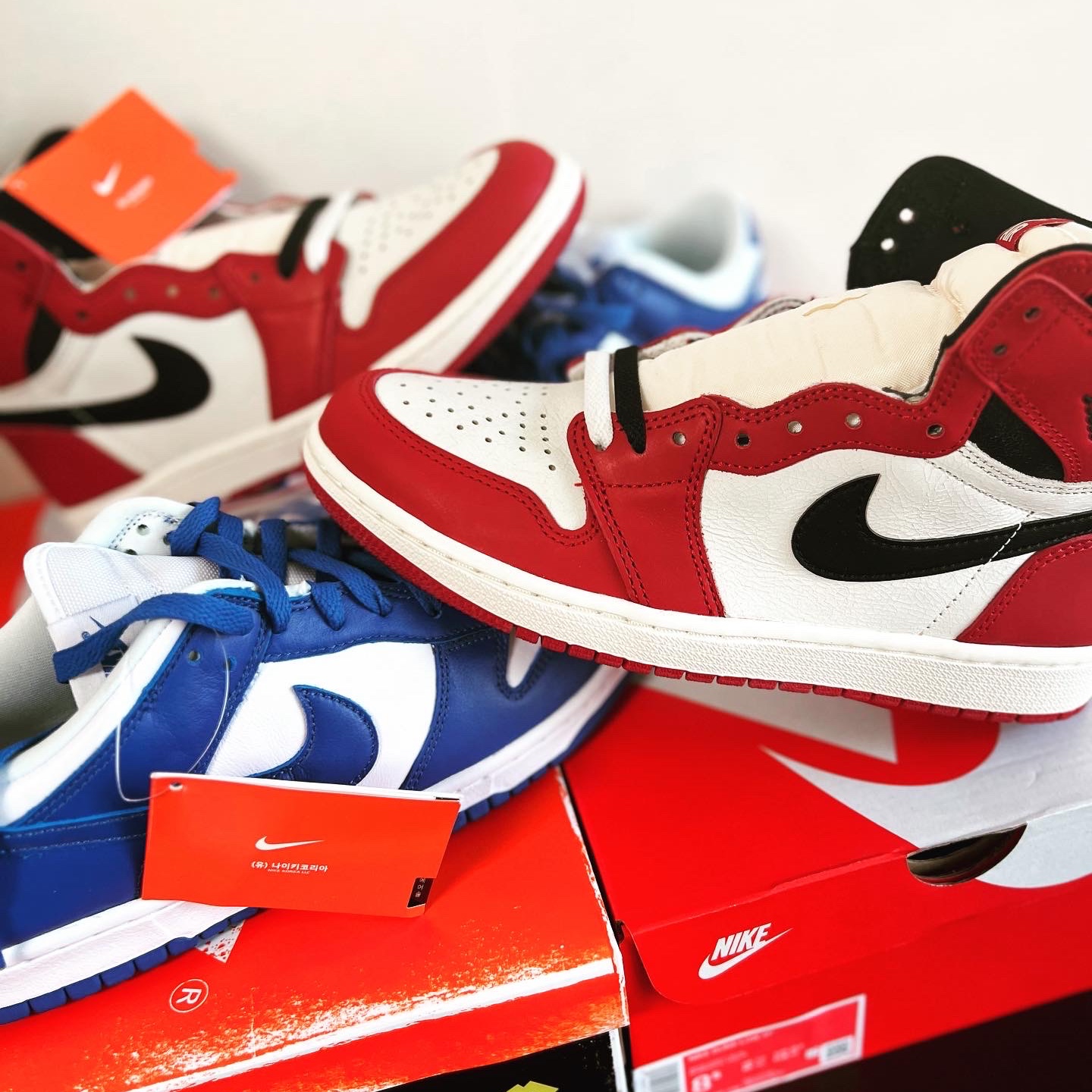 Nike Dunk Low SP Kentucky 2022, Jordan 1 Retro High OG Chicago 2022 착용 스타일 - 2