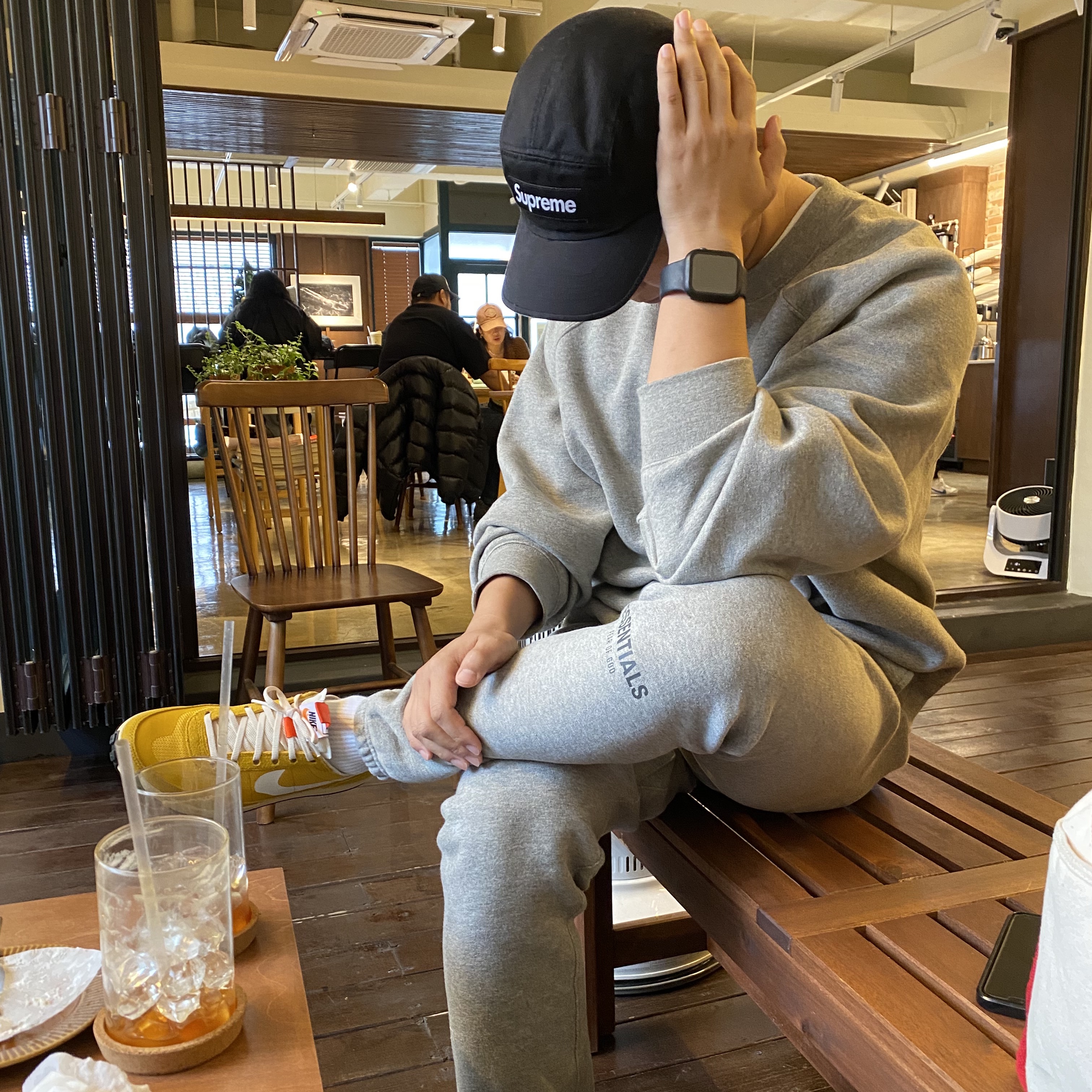Nike x Tom Sachs General Purpose Shoe Archive, Essentials Sweatpants Heather Grey - 20FW 착용 스타일