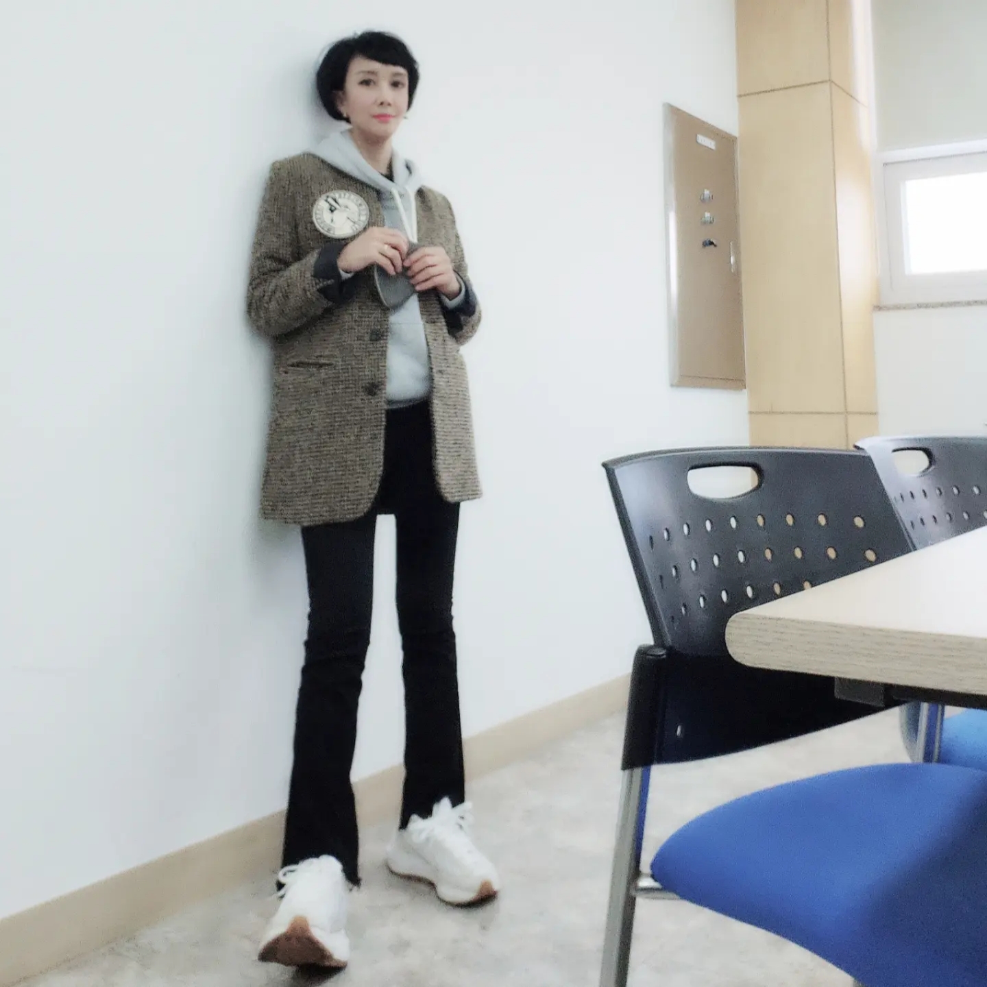 Nike x Sacai VaporWaffle White and Gum 착용 스타일