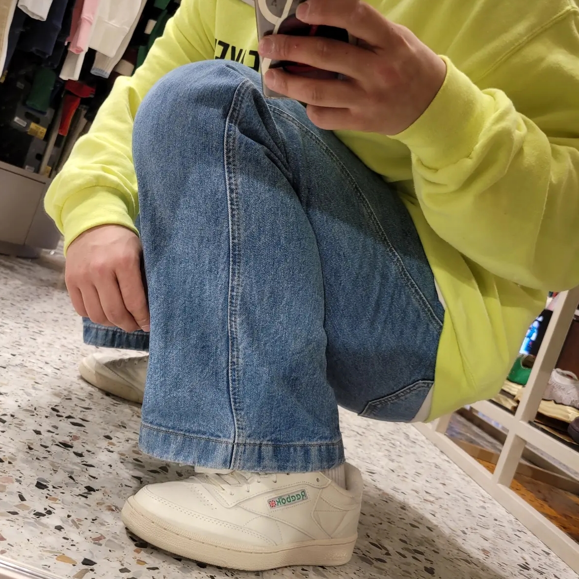 Reebok Club C 85 Vintage Chalk Green 착용 스타일