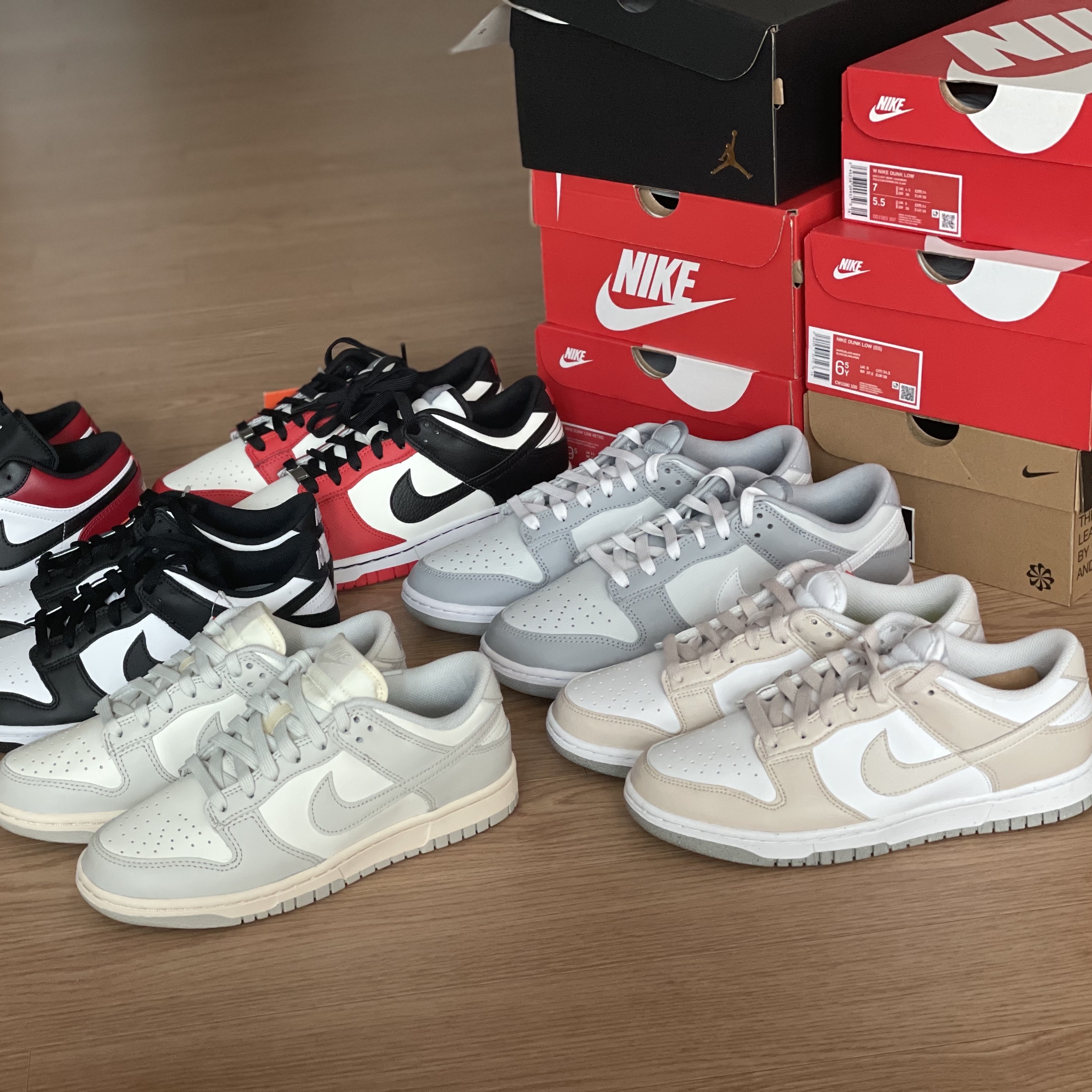 Nike Dunk Low Retro Wolf Grey, Nike Dunk Low Retro Black 착용 스타일