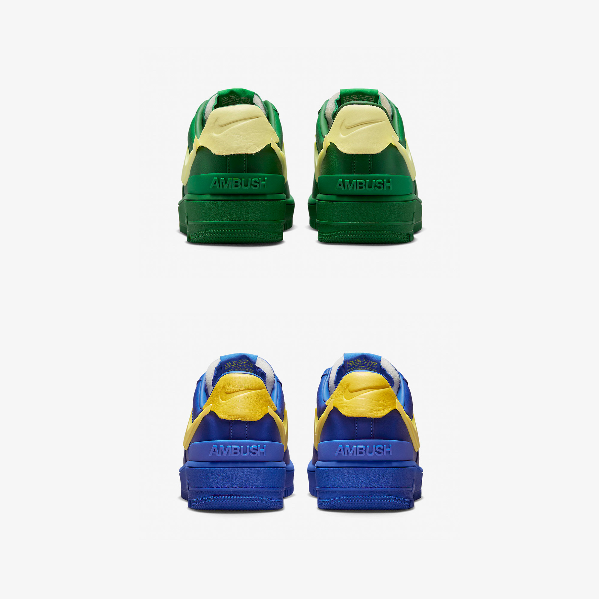 Nike x Ambush Air Force 1 Low SP Pine Green and Citron, Nike x Ambush Air Force 1 Low SP Game Royal and Vivid Sulfur 착용 스타일 - 5