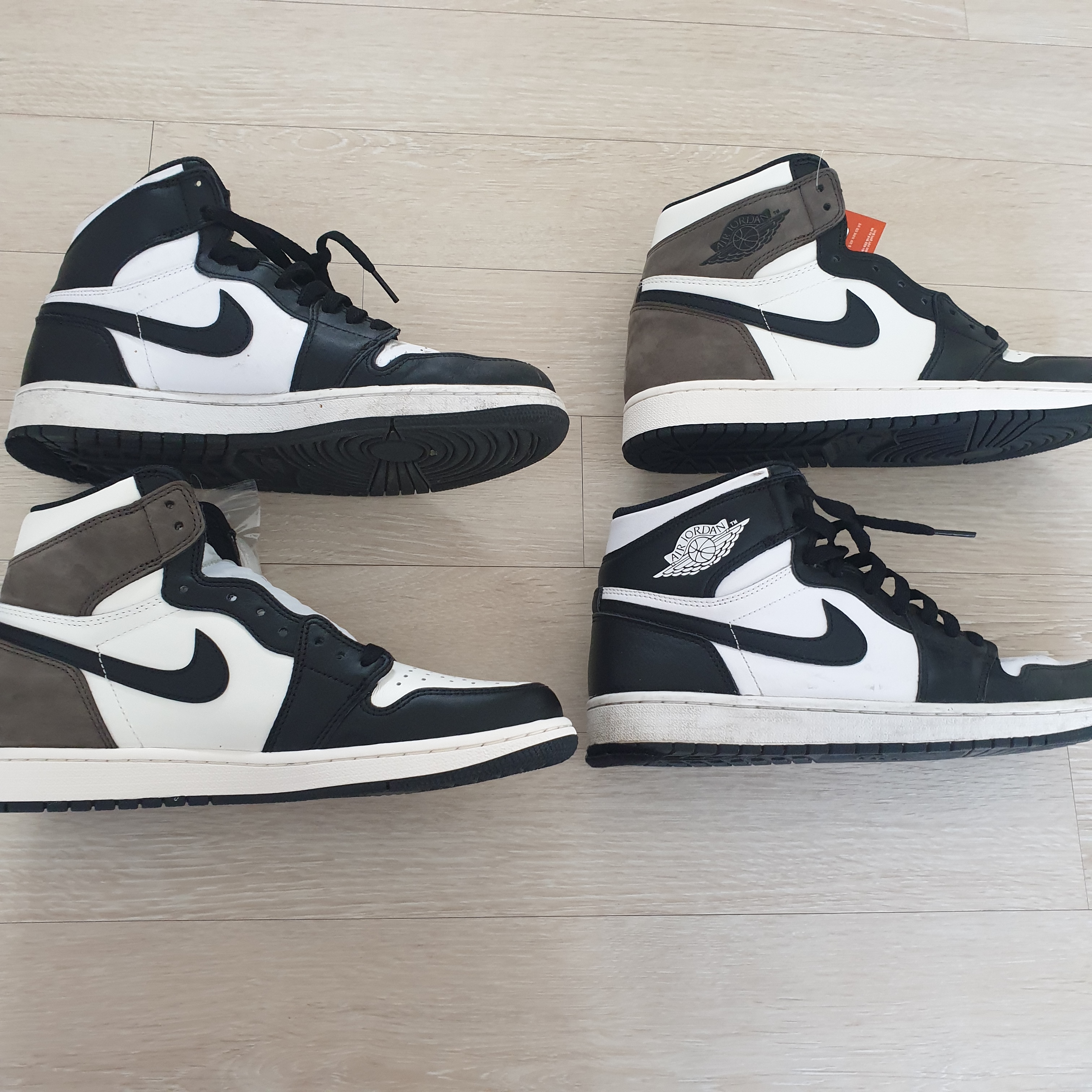 Jordan 1 Retro High OG Black Mocha, Jordan 1 Retro High OG Black White 2014 착용 스타일 - 1