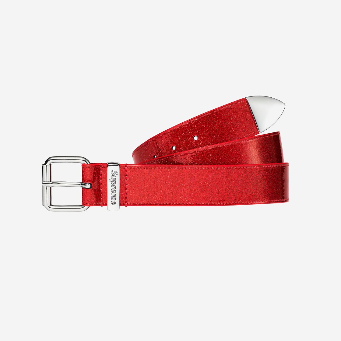 Supreme Glitter Vinyl Ranger Belt Red - 22FW 상세 이미지 1