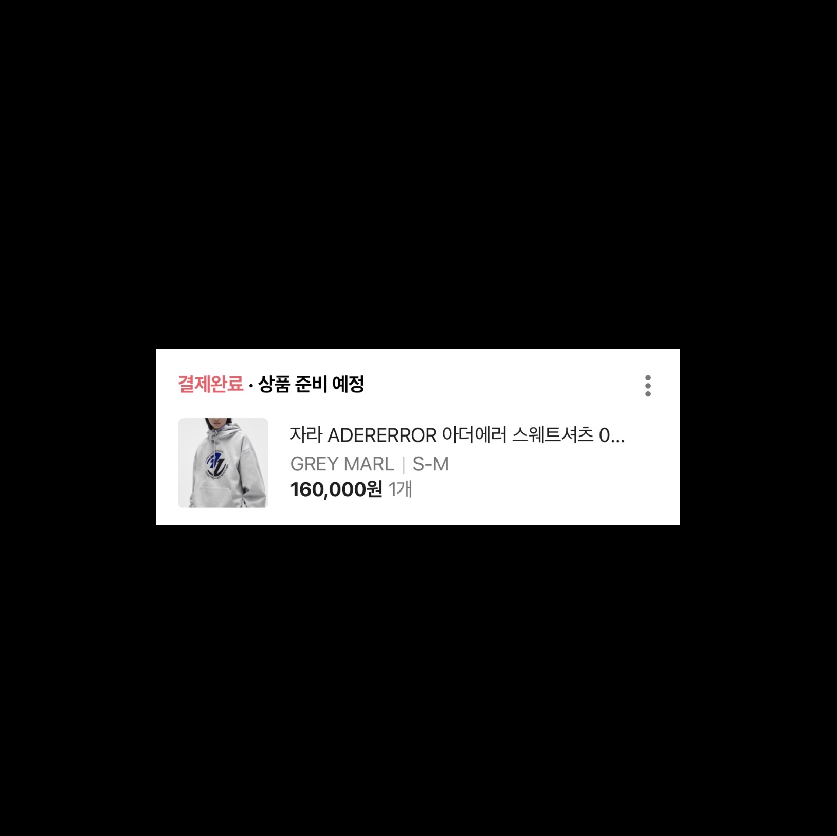 Zara x Ader Error Embroidery Hooded Sweatshirt Grey, Zara x Ader Error Embroidery Hooded Sweatshirt Black 착용 스타일 - 1