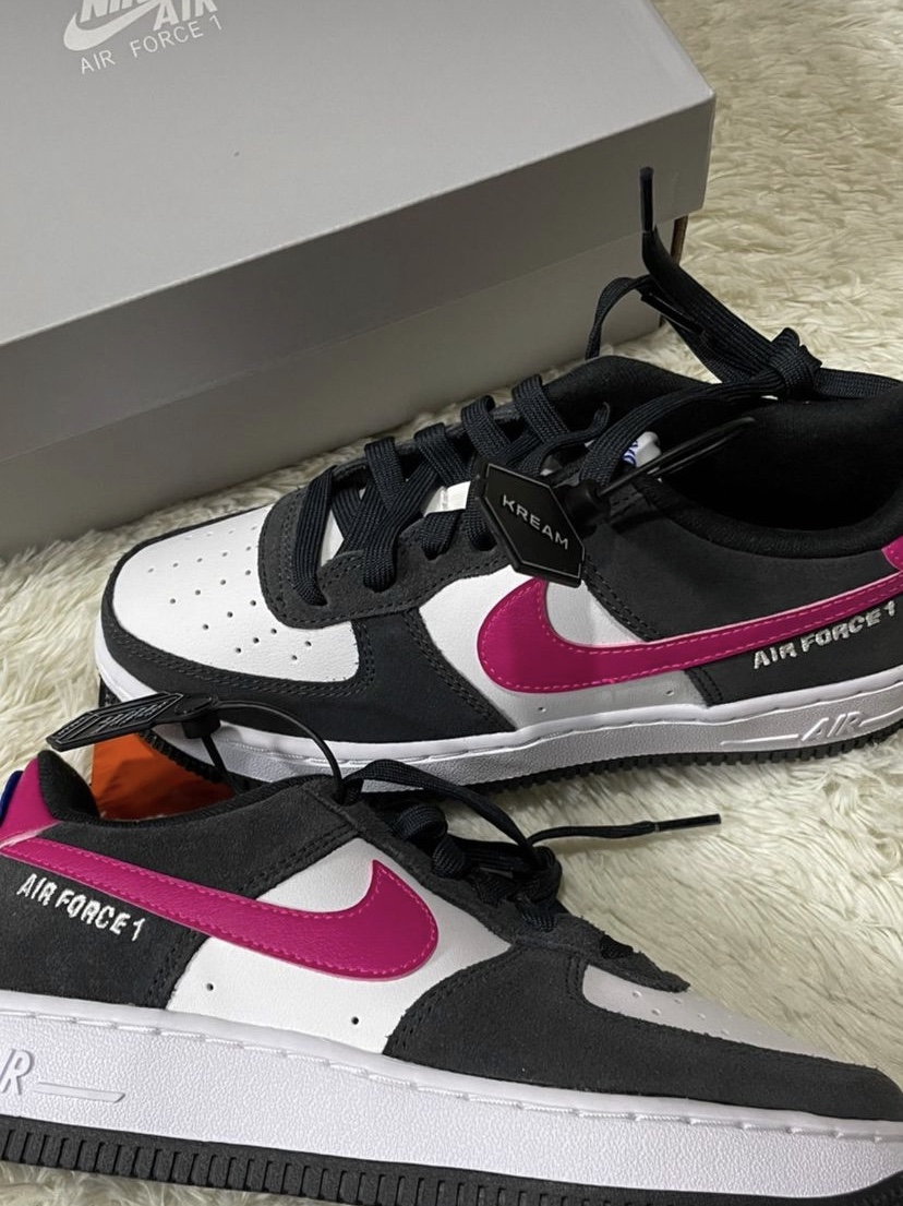 (GS) Nike Air Force 1 LV8 Athletic Club Black Pink Prime 착용 스타일