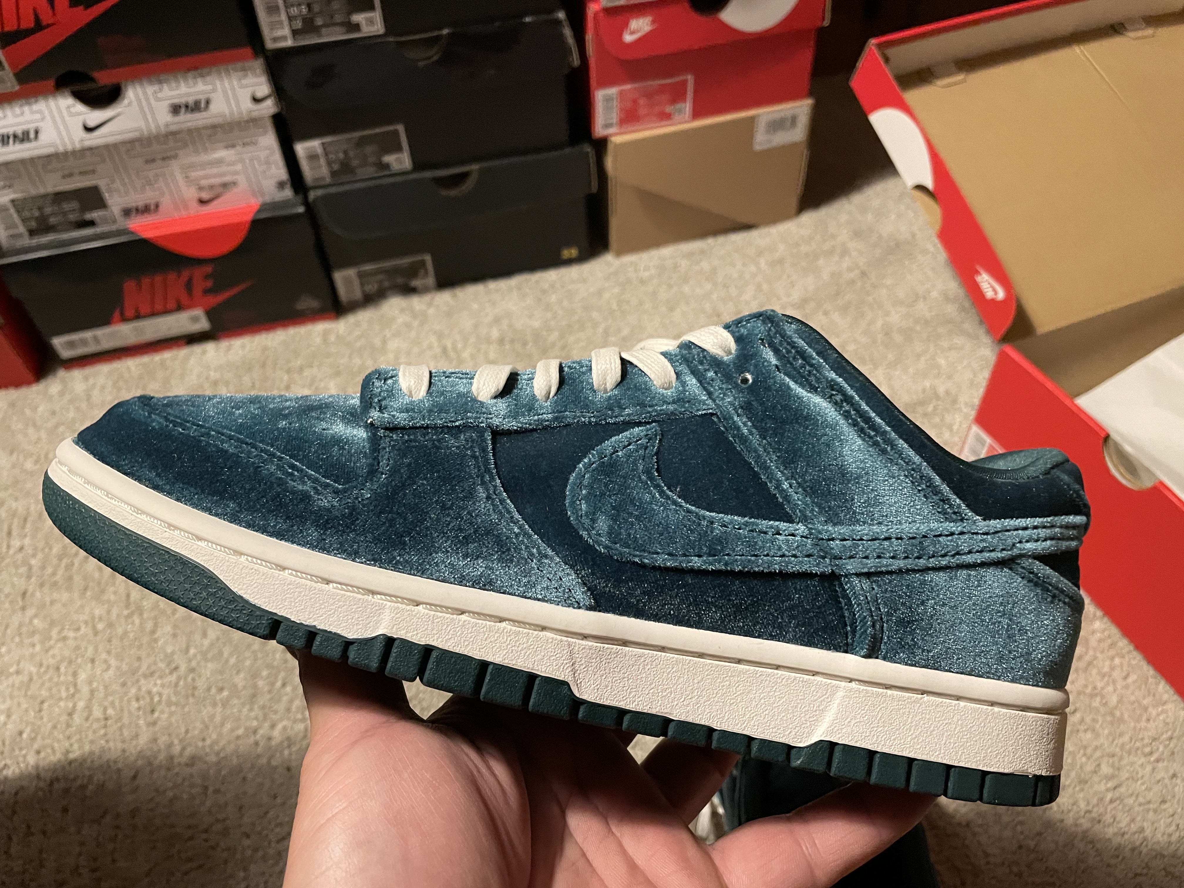 (W) Nike Dunk Low Atomic Teal 착용 스타일 - 4