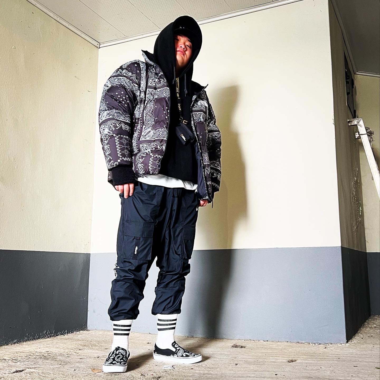The North Face Novelty Lofty Down Jacket Real Black 착용 스타일 - 2