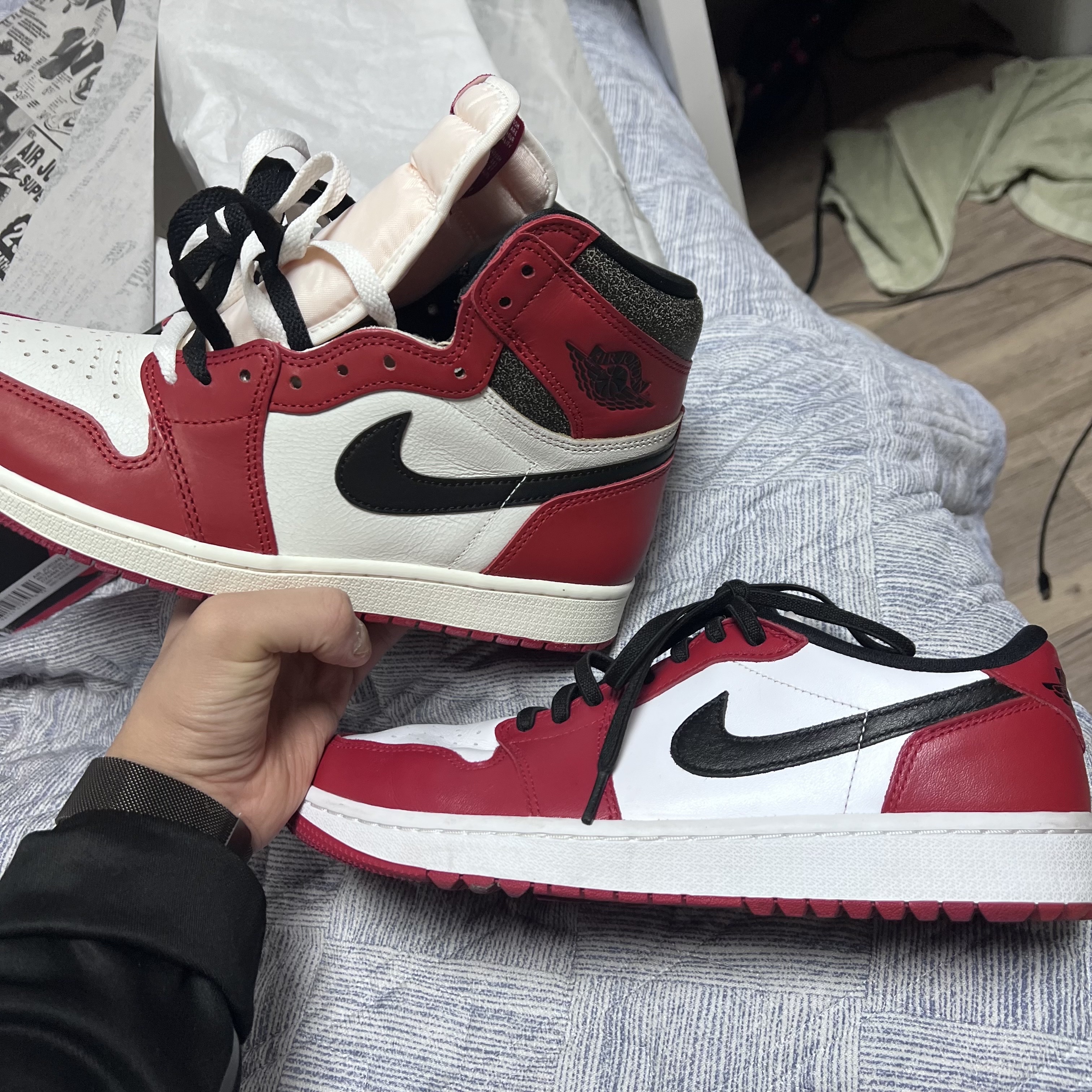 Jordan 1 Retro High OG Chicago 2022, Jordan 1 Low Golf Chicago 착용 스타일 - 2
