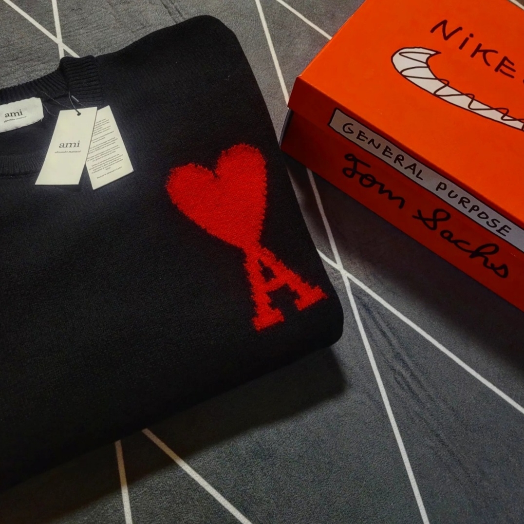 AMI de Coeur Oversize Intarsia Sweater Black Red, Nike x Tom Sachs General Purpose Shoe Archive 착용 스타일