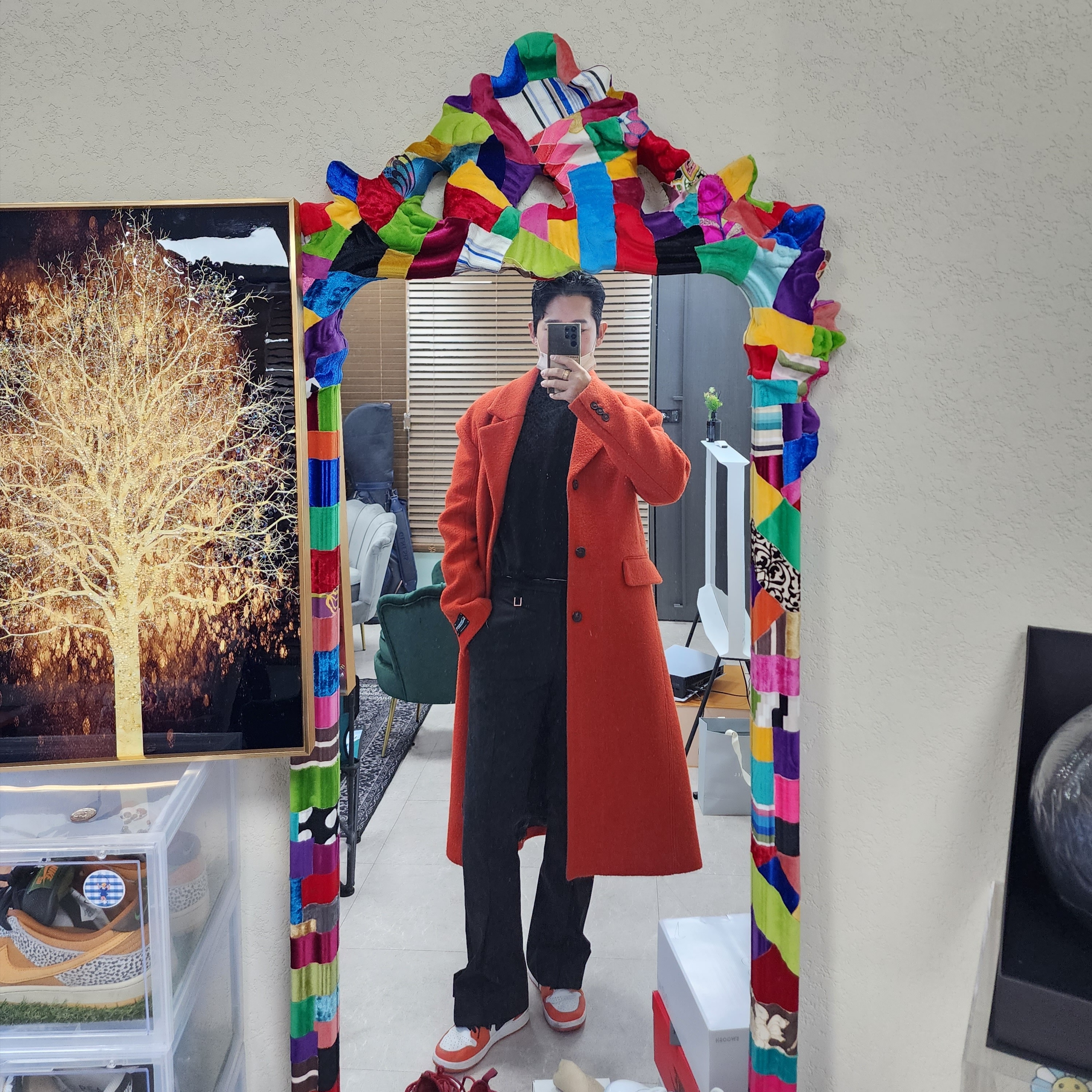 Zara x Ader Error Wool Blend Oversize Coat Orange, Jordan 1 Low OG Starfish 착용 스타일 - 1