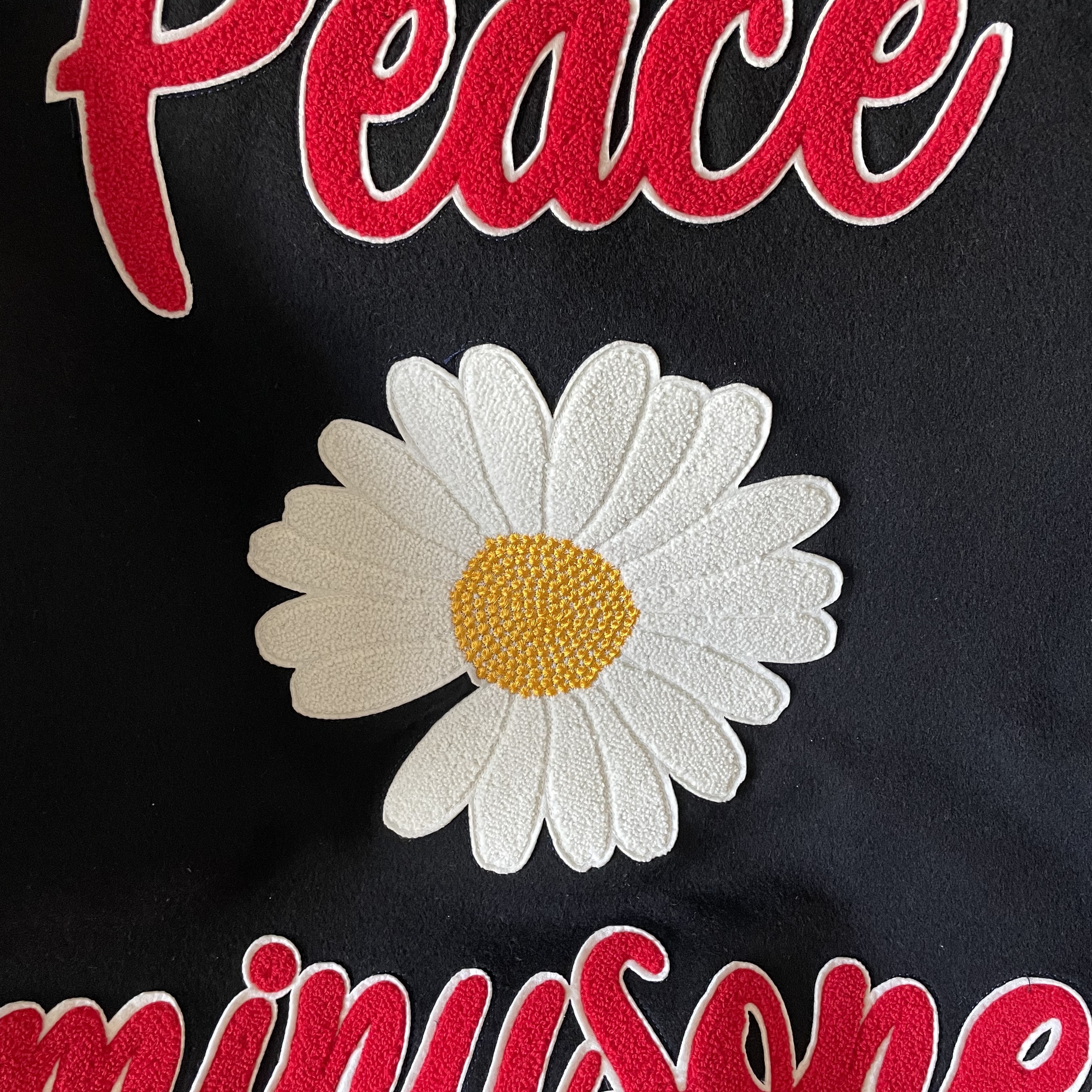 Peaceminusone Varsity Jacket #1 Black 착용 스타일