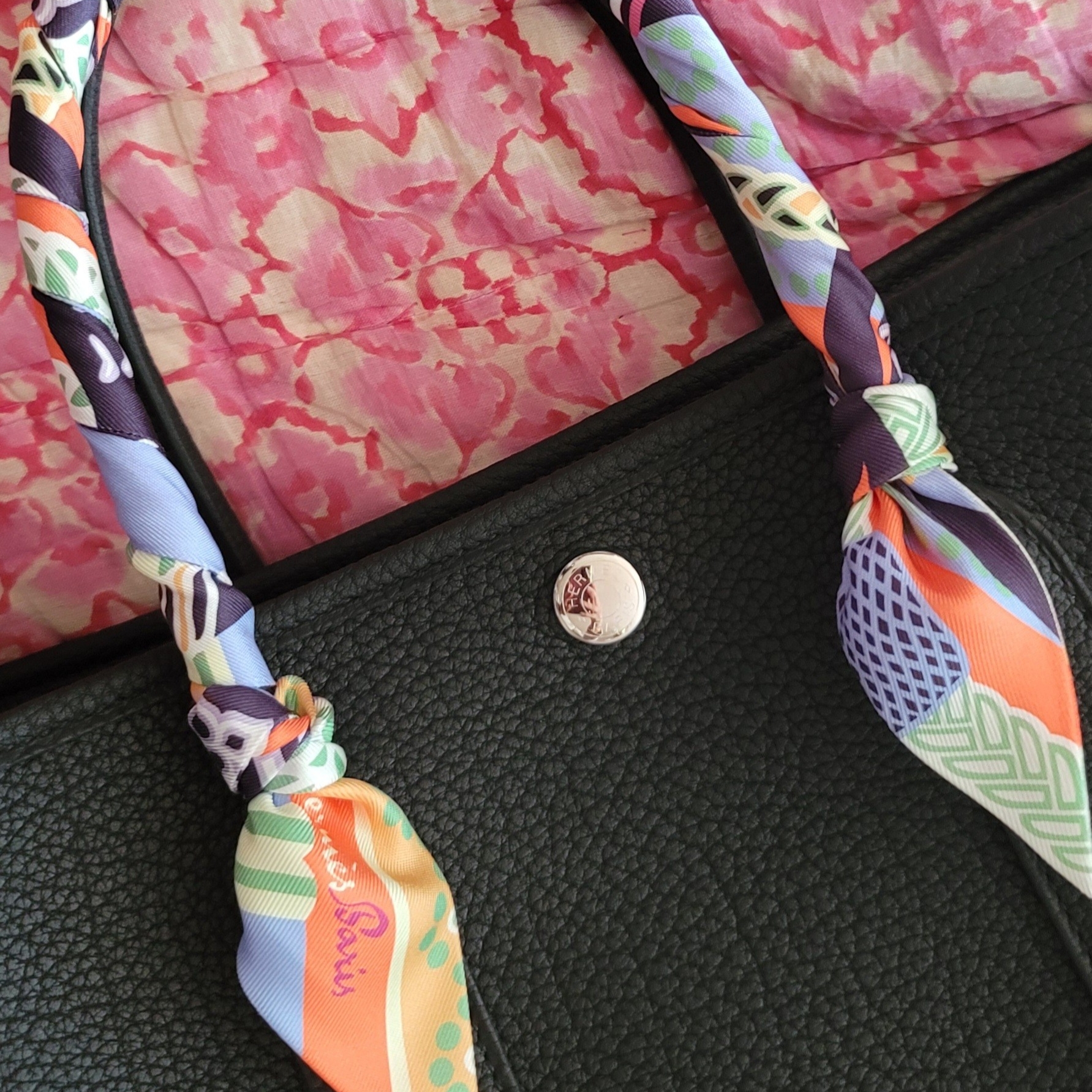 Hermes Garden Party 30 Bag Negonda & Palladium Noir 착용 스타일 - 2