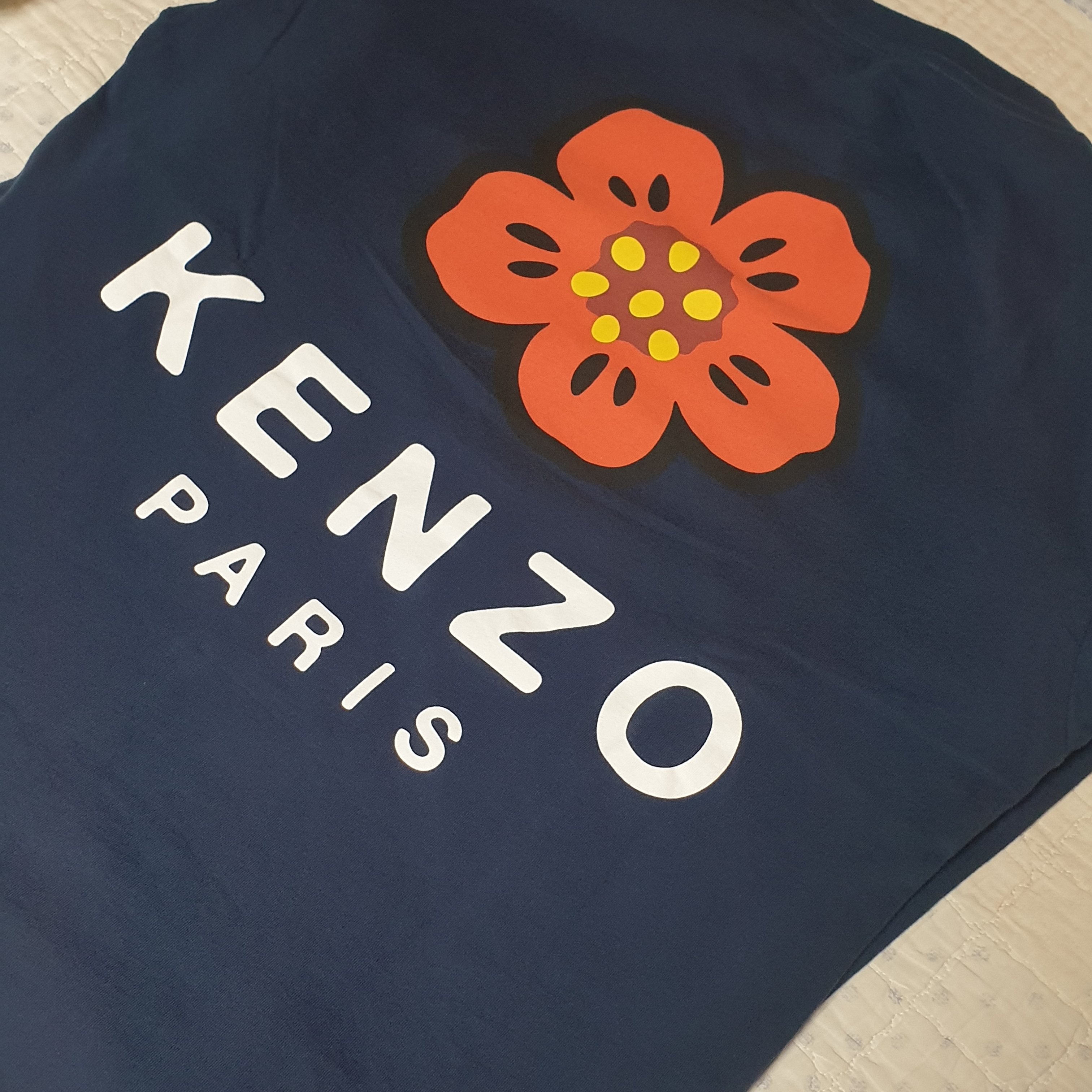 Kenzo Boke Flower Long Sleeve T-Shirt Midnight Blue 착용 스타일