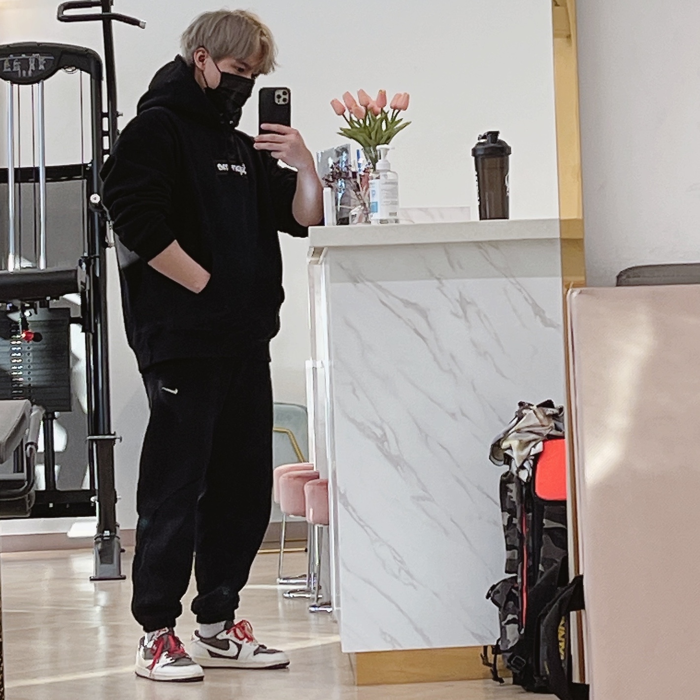 Supreme Box Logo Hooded Sweatshirt Black - 21FW, (W) Nike NRG Solo Swoosh Fleece Pants Black White - Asia 착용 스타일 - 2