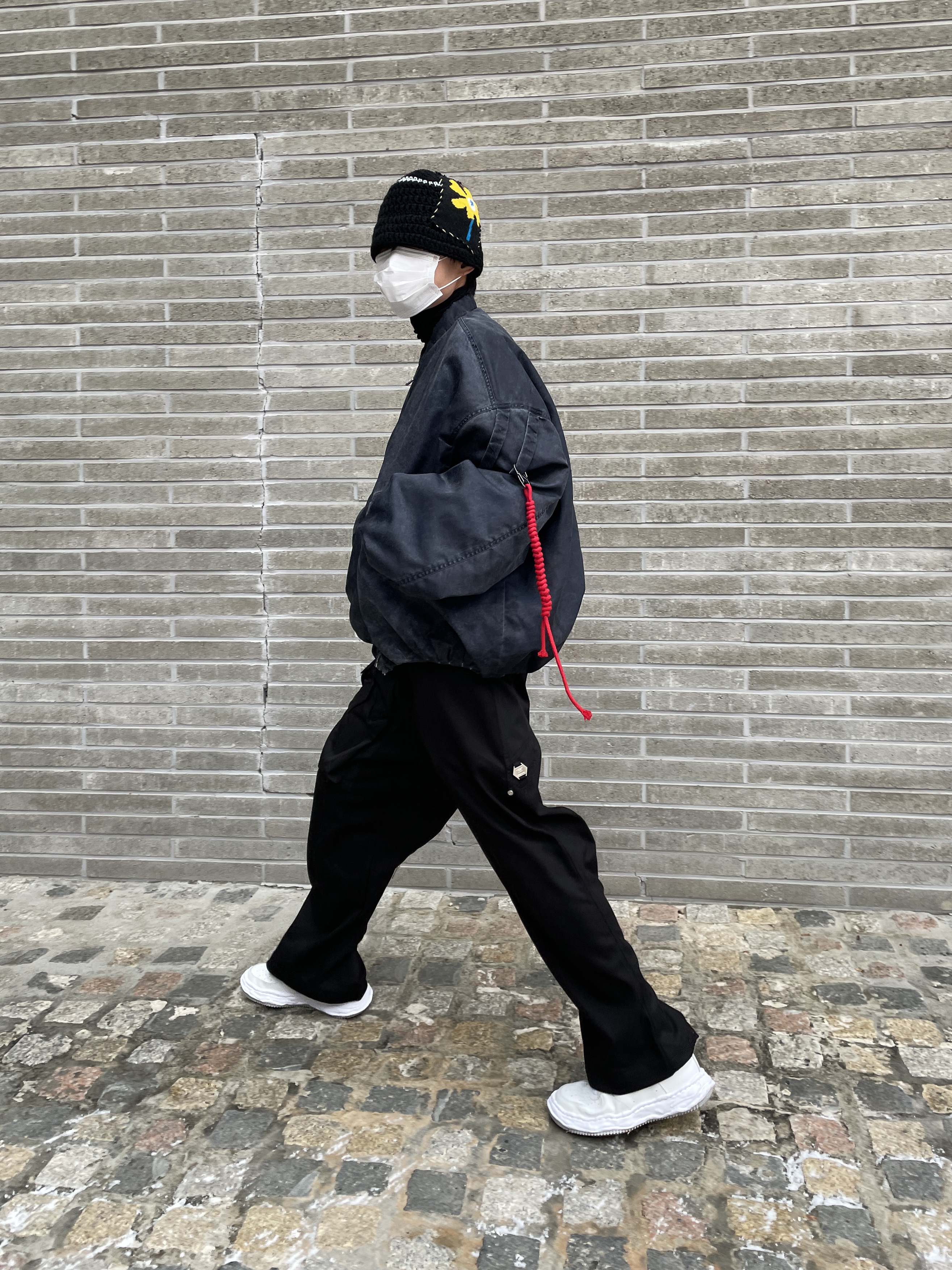 Undermycar x Ohhyunseog Boltume.5 Hardware Cargo Pocket Wide Pants Turbo Black - 22FW, Nonnod x Undermycar Esker Jacket Distressed Midnight 착용 스타일 - 2