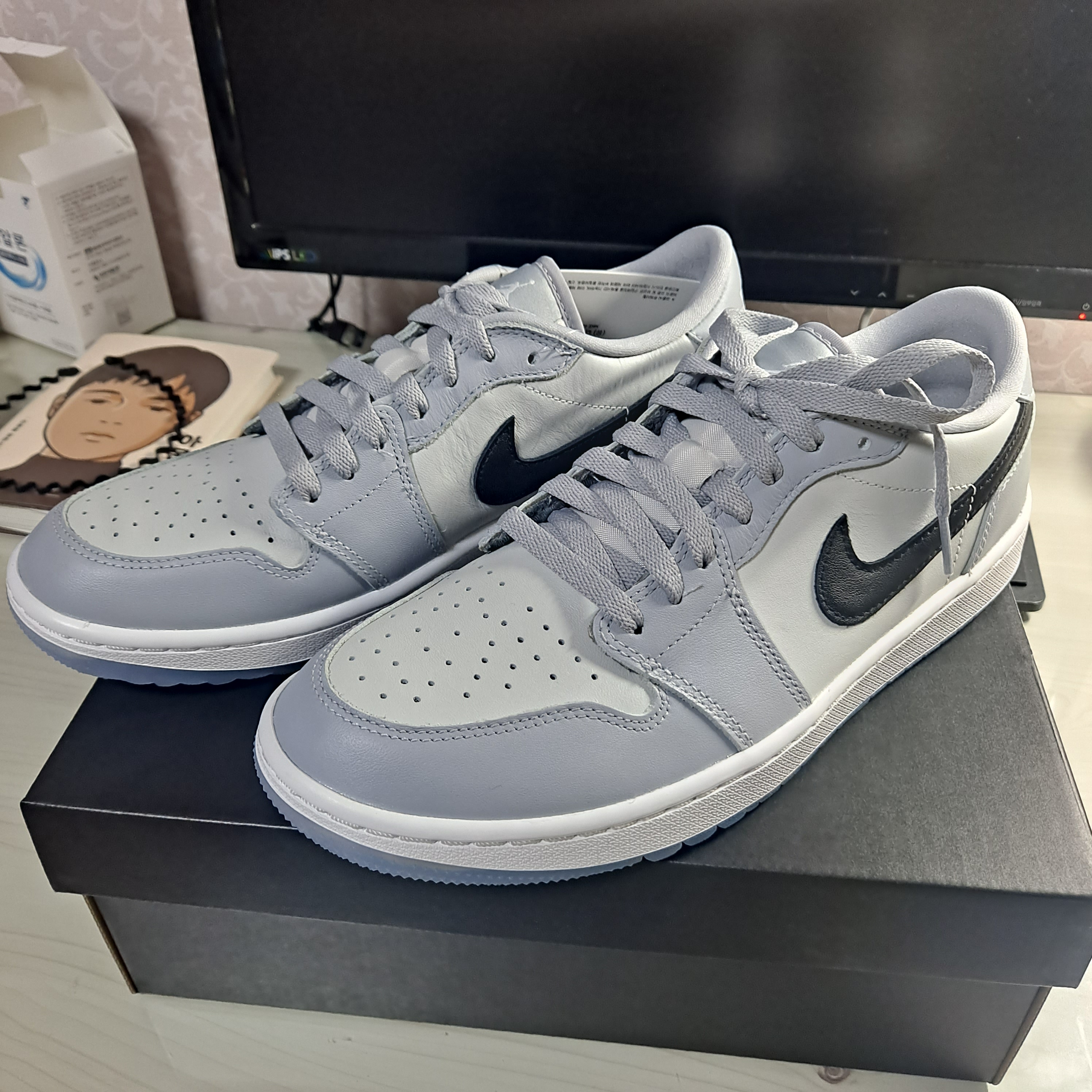 Jordan 1 Low Golf Wolf Grey 착용 스타일 - 4