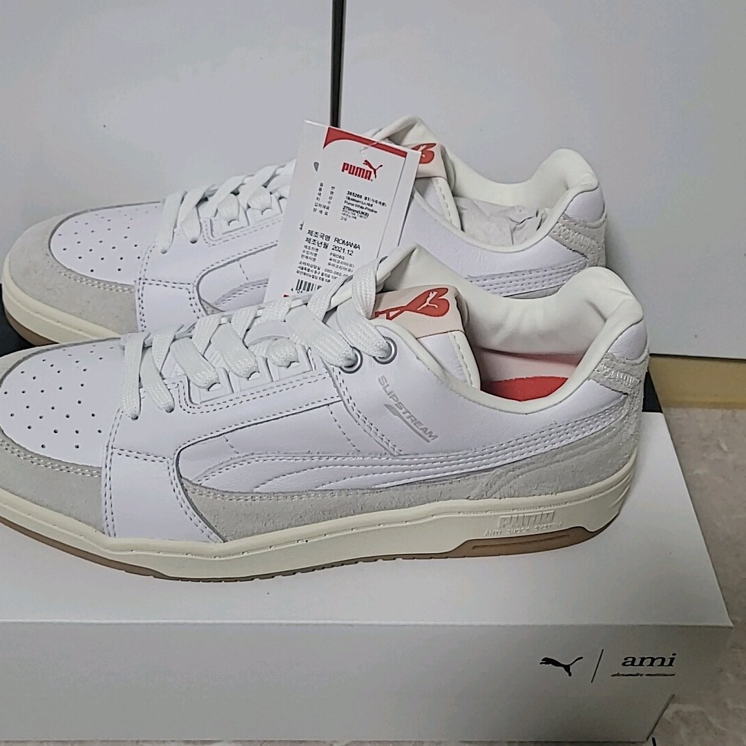 Puma x AMI Slipstream Low White Pristine 착용 스타일 - 1