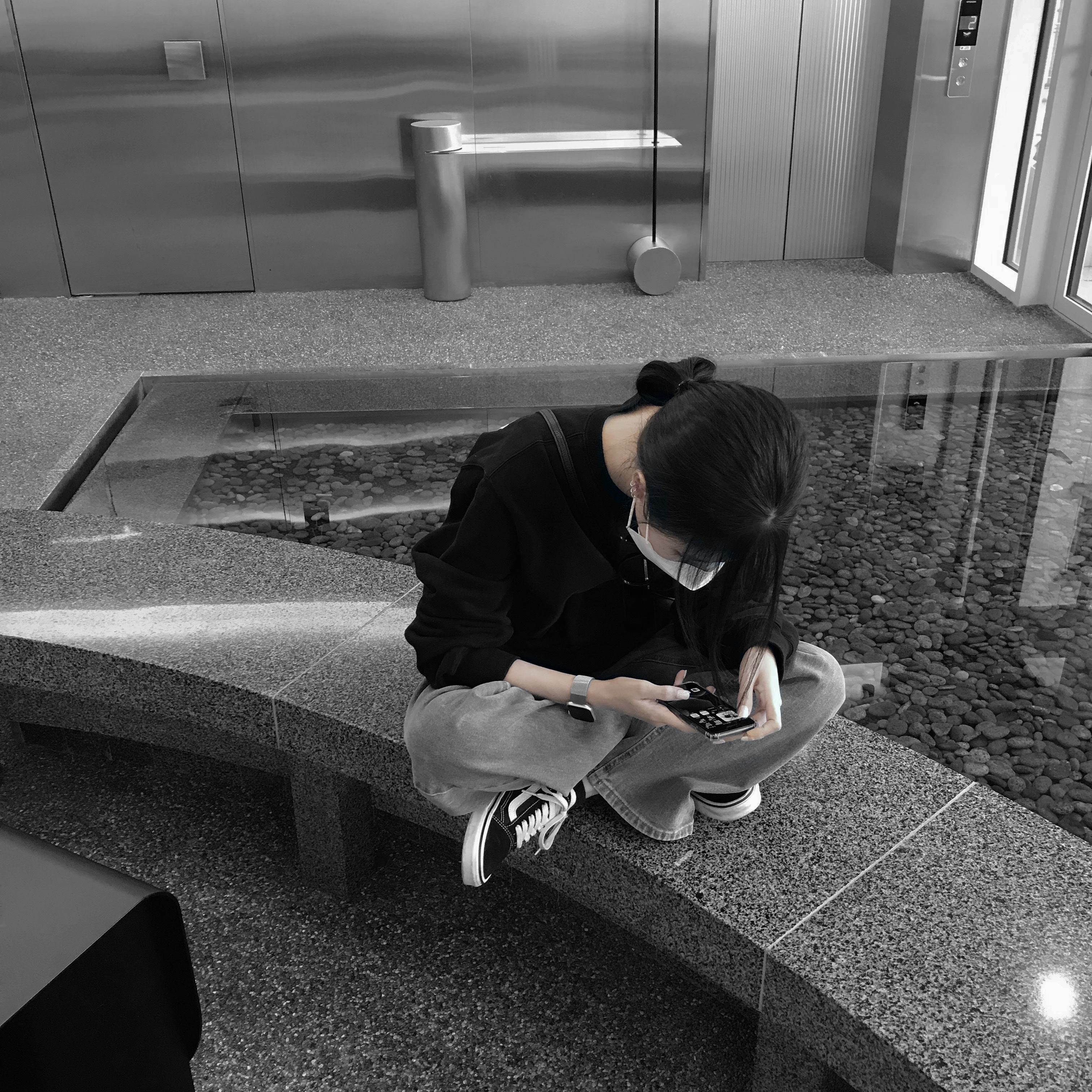 Vans Old Skool Platform Black White, Apple Watch Nike SE 40mm GPS Silver Aluminum Case with Nike Sport Band USB C Pure Platinum Black (Korean Ver.) 착용 스타일 - 2