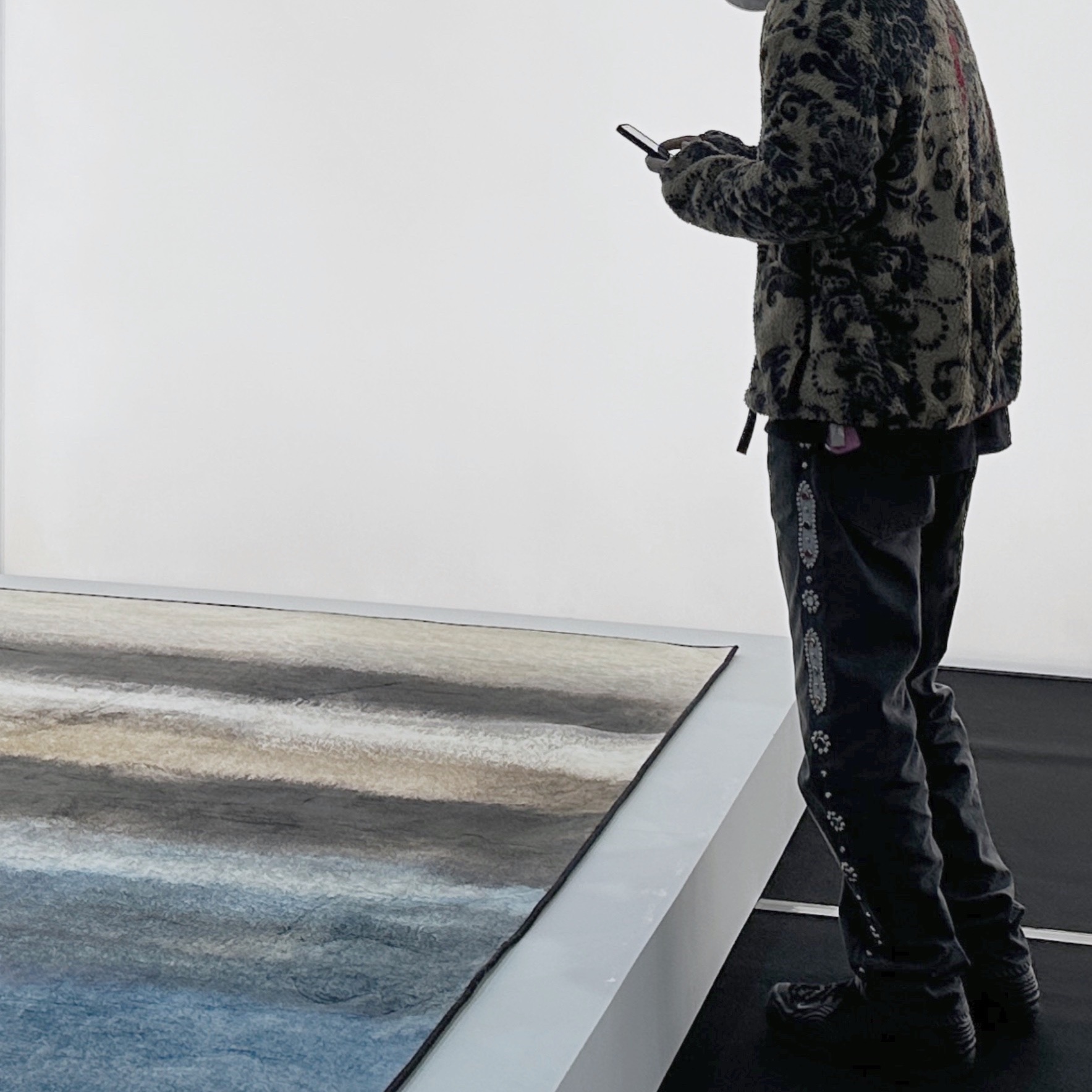 Kapital 14 oz. Denim 5P Monkey Cisco Gemstone Pants Black, Kapital Damask Pattern Maria Fleece Zip Blouson Beige 착용 스타일 - 2