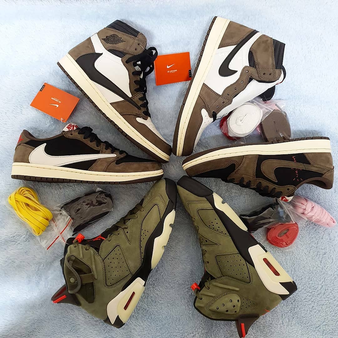 Jordan 1 x Travis Scott Retro High OG SP Mocha, Jordan 1 x Travis Scott Retro Low OG SP Mocha 착용 스타일