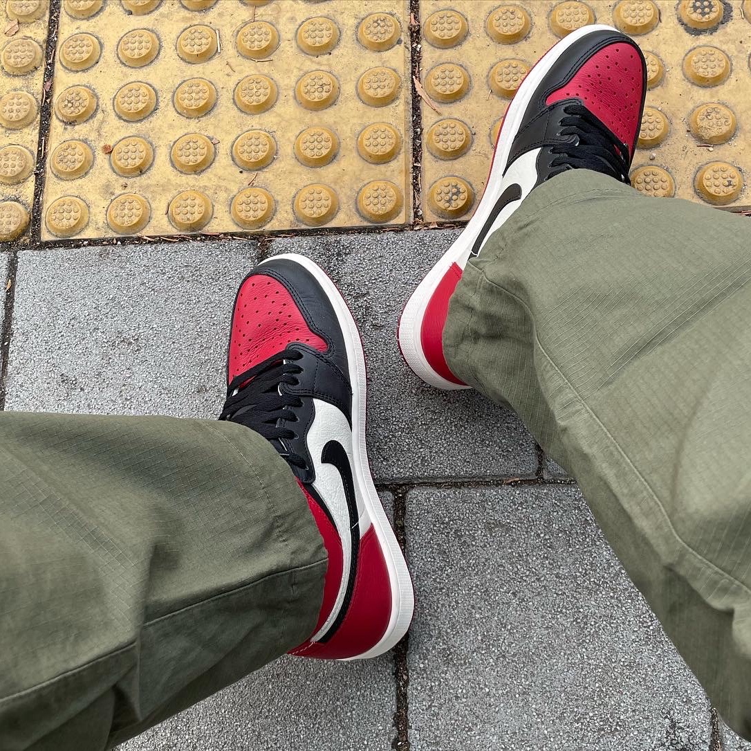 Jordan 1 Retro High OG Bred Toe 착용 스타일 - 1
