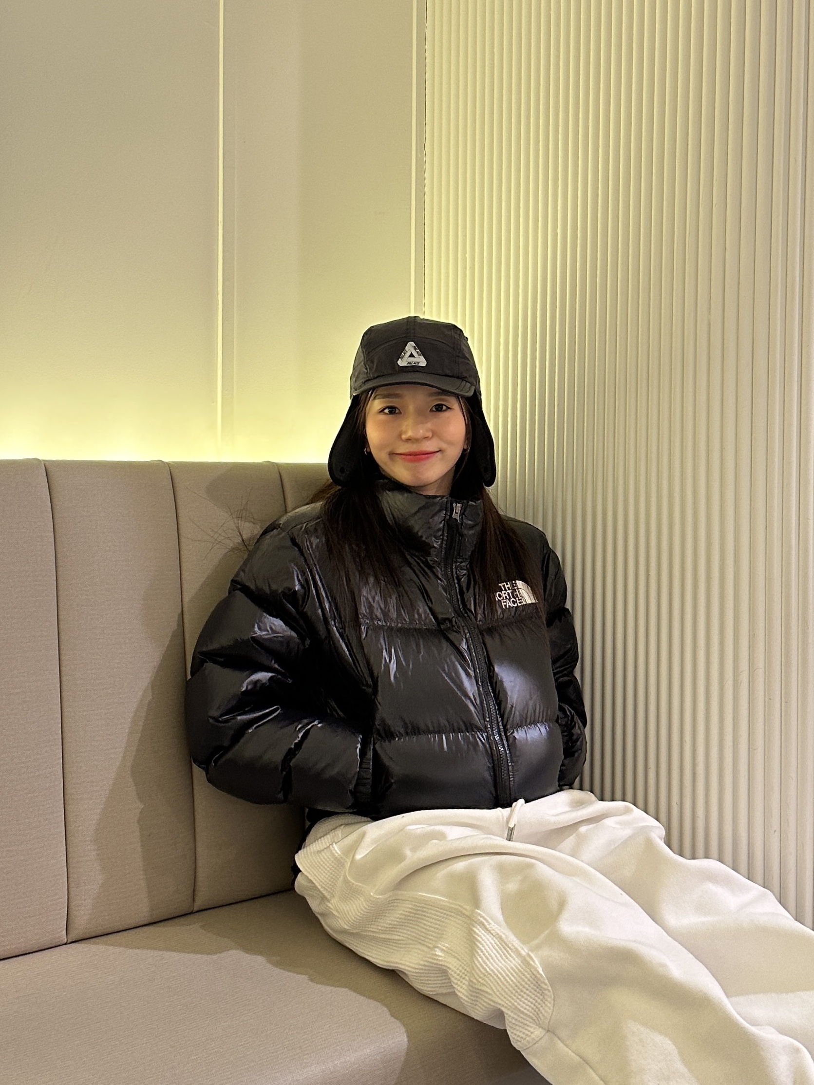 Palace Grid Fleece Reversible Earflap Hat Black - 22FW, Nike x Ambush Dunk High Black 착용 스타일 - 3