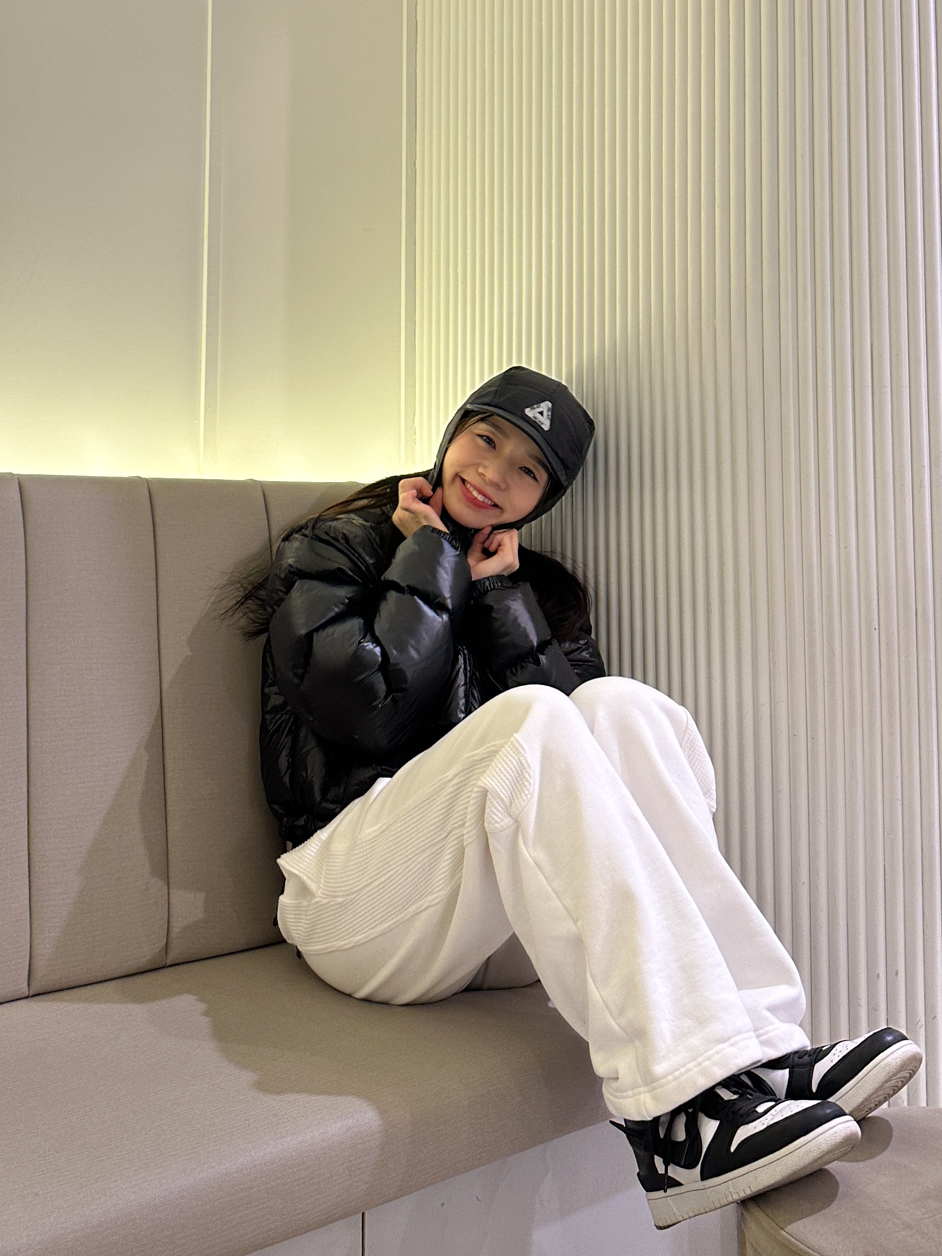 Palace Grid Fleece Reversible Earflap Hat Black - 22FW, Nike x Ambush Dunk High Black 착용 스타일 - 1