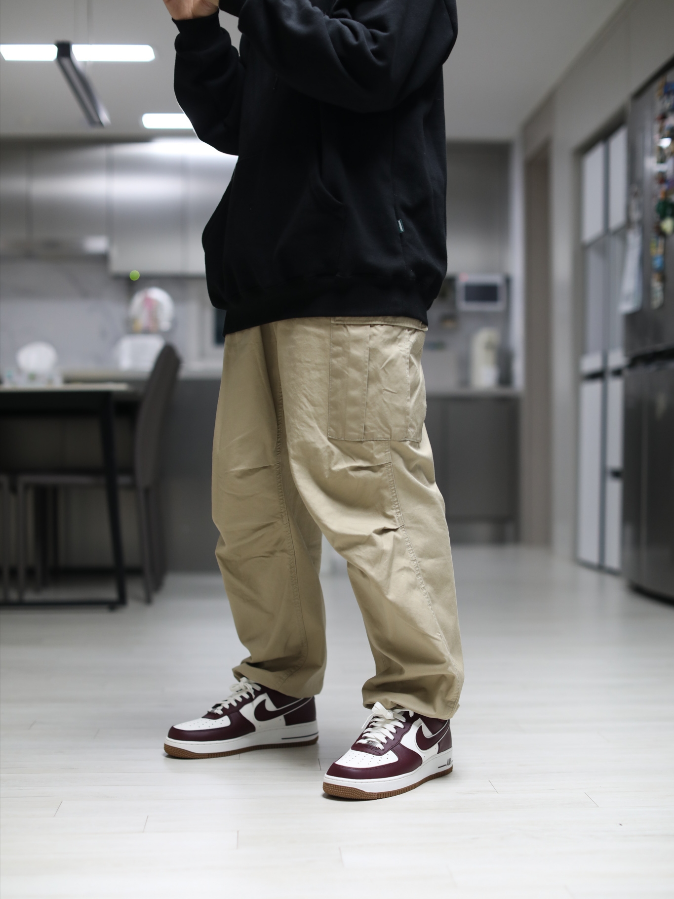 Nike Air Force 1 '07 LV8 Night Maroon, (GS) Nike Air Force 1 LV8 3 Night Maroon 착용 스타일