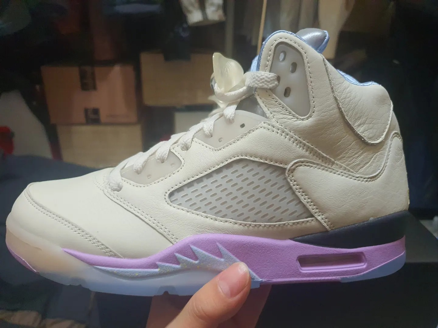 Jordan 5 x DJ Khaled Retro SP Sail Washed Yellow 착용 스타일 - 2